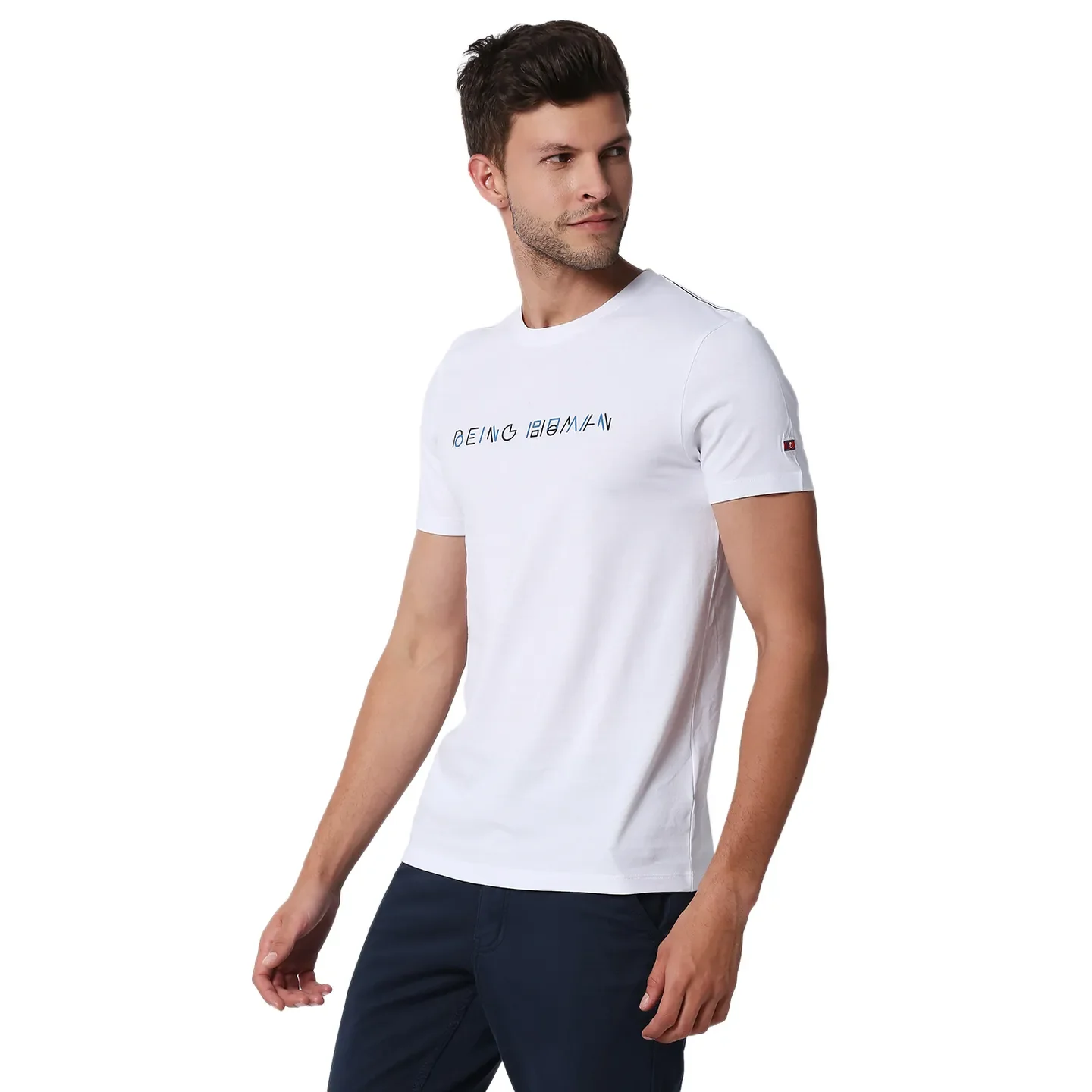 White Regular Fit Men's Short Sleeves T-Shirt by Being Human Clothing - Image 2