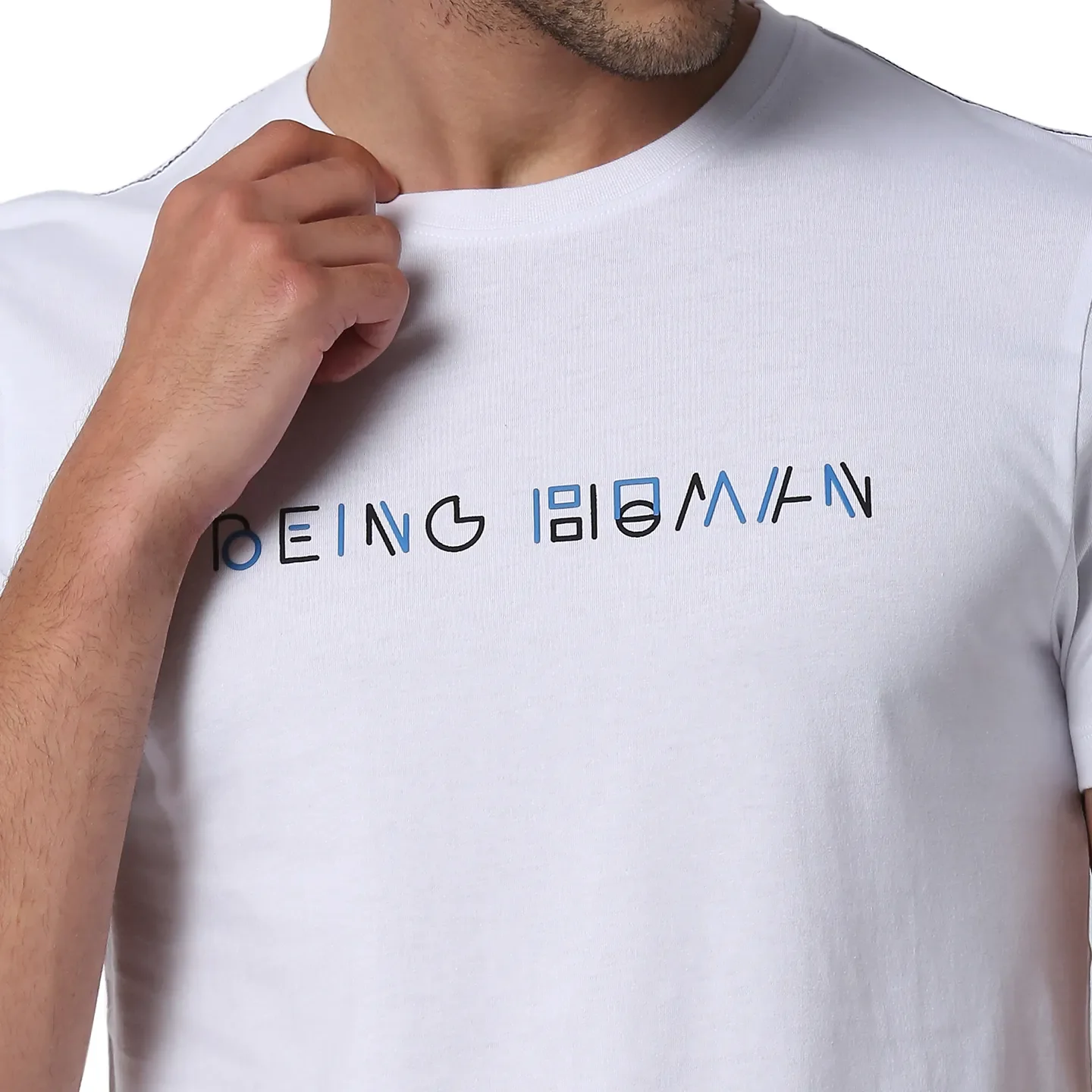 White Regular Fit Men's Short Sleeves T-Shirt by Being Human Clothing - Image 5