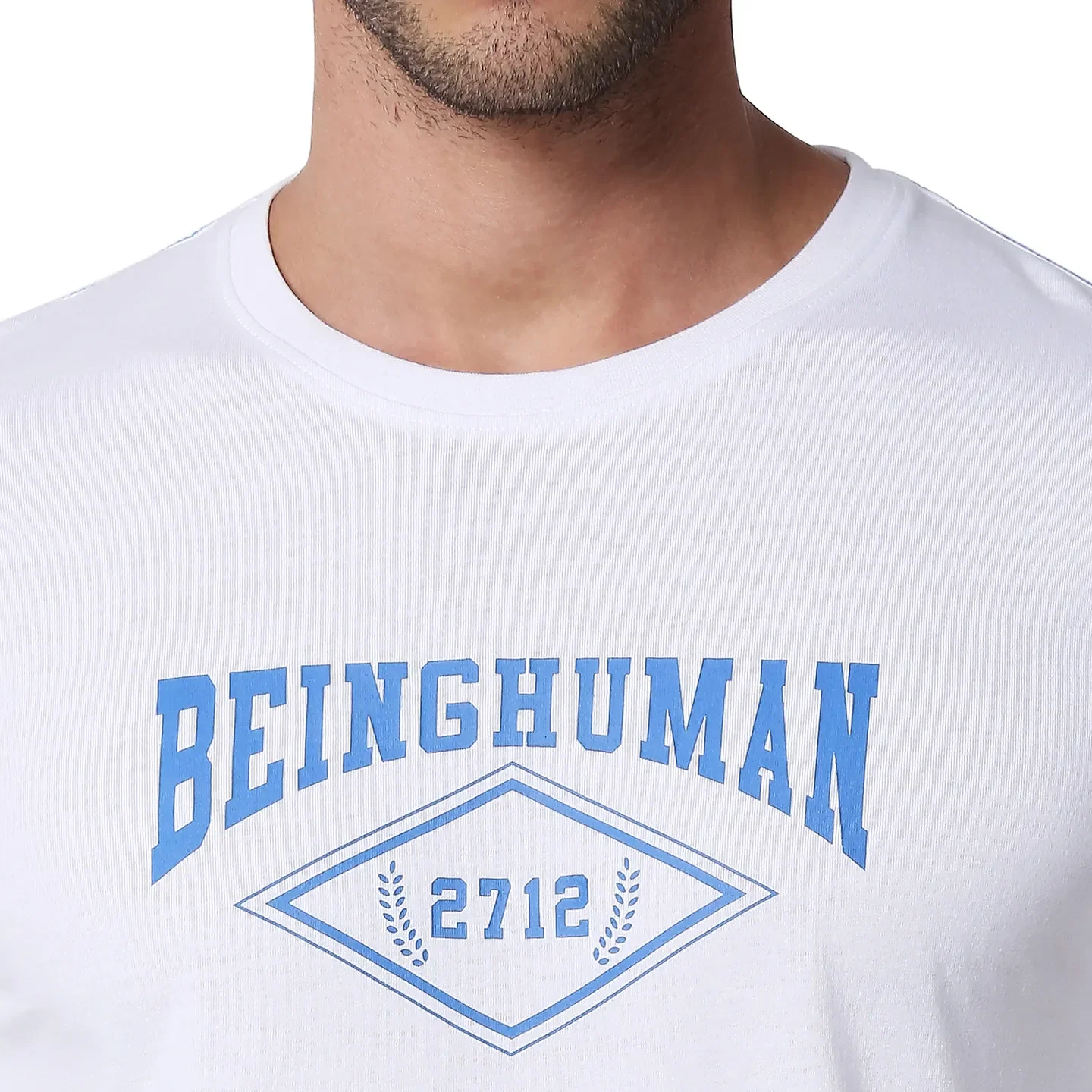 White Regular Fit Men's Short Sleeves T-Shirt by Being Human Clothing - Image 5