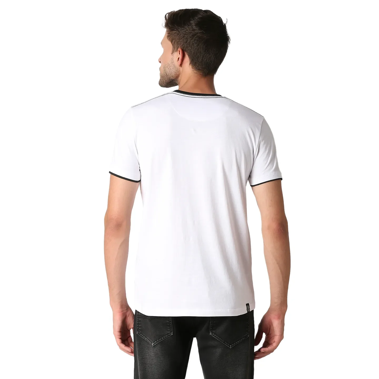 White Regular Fit Men's Short Sleeves T-Shirt by Being Human Clothing - Image 3