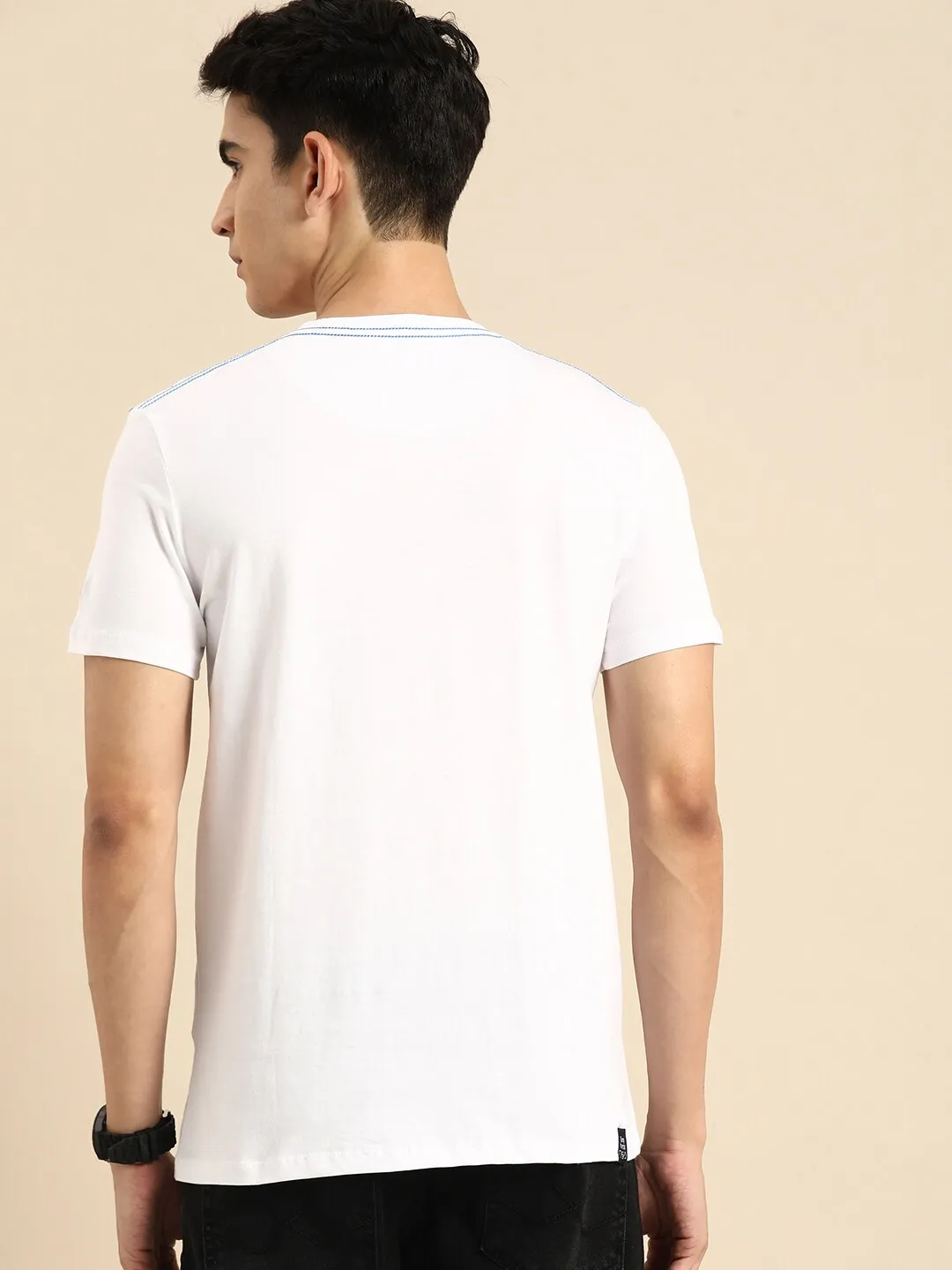 White Regular Fit Men's Short Sleeves T-Shirt by Being Human Clothing - Image 3