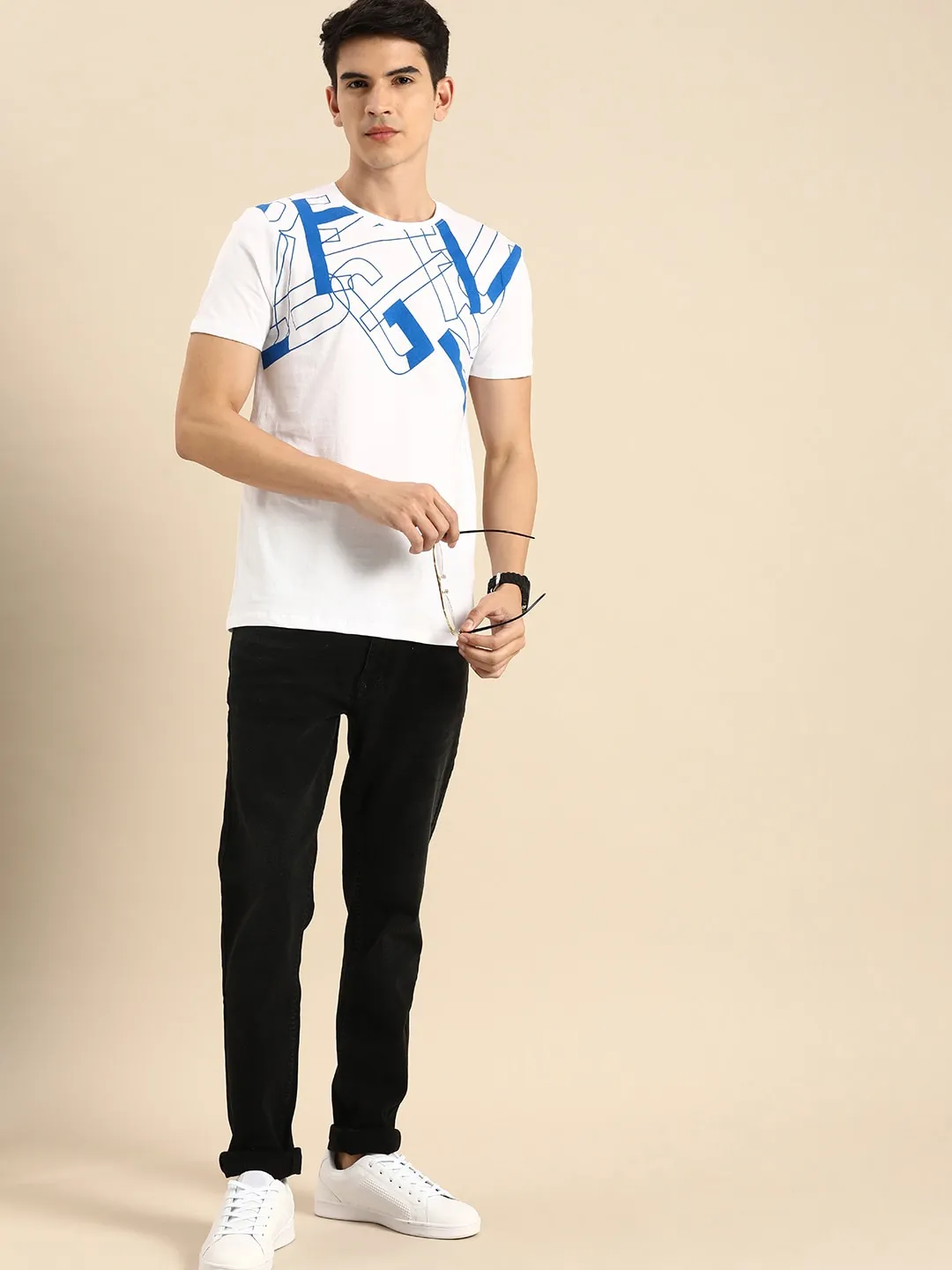 White Regular Fit Men's Short Sleeves T-Shirt by Being Human Clothing - Image 5