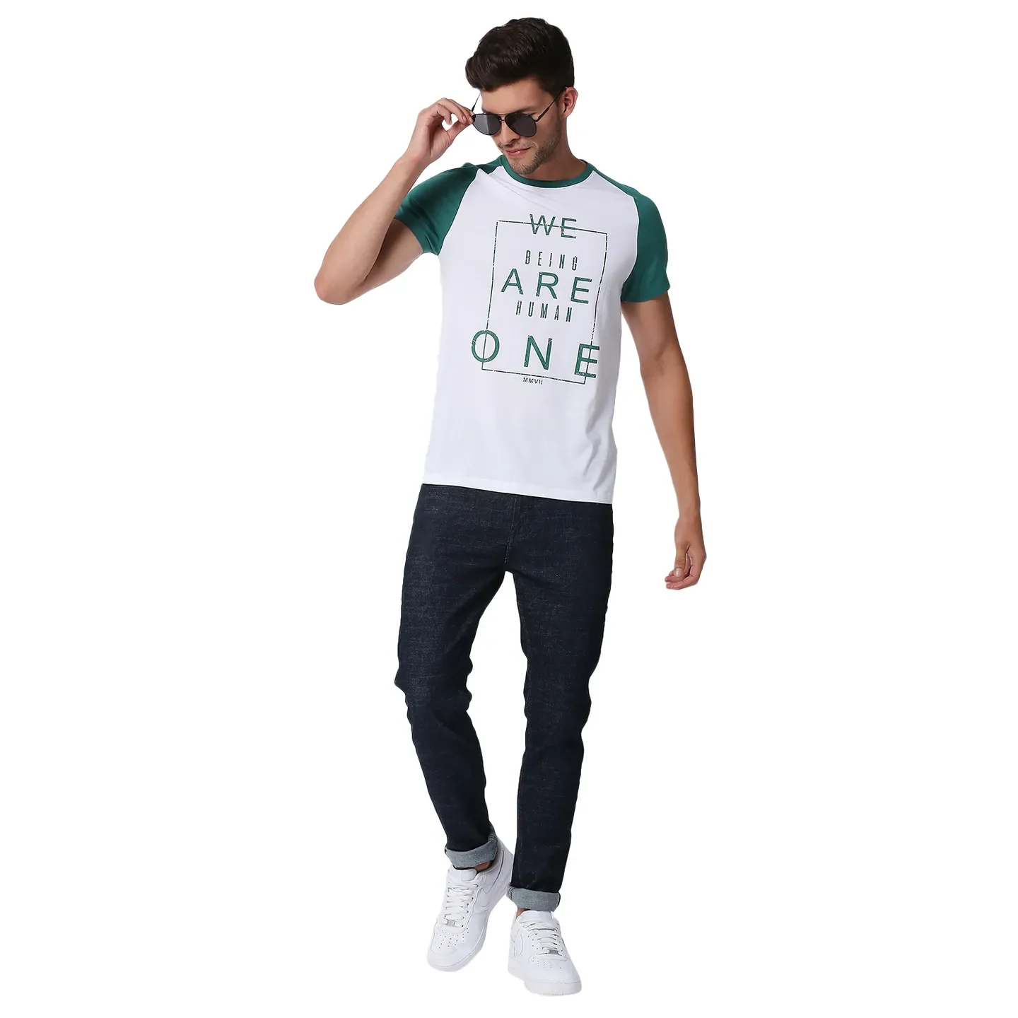 White Regular Fit Men's Short Sleeves T-Shirt by Being Human Clothing - Image 6