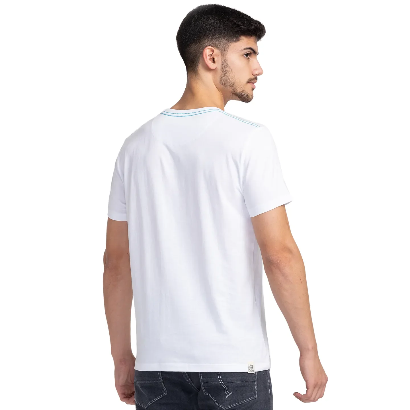 White Regular Fit Men's Short Sleeves T-Shirt by Being Human Clothing - Image 3