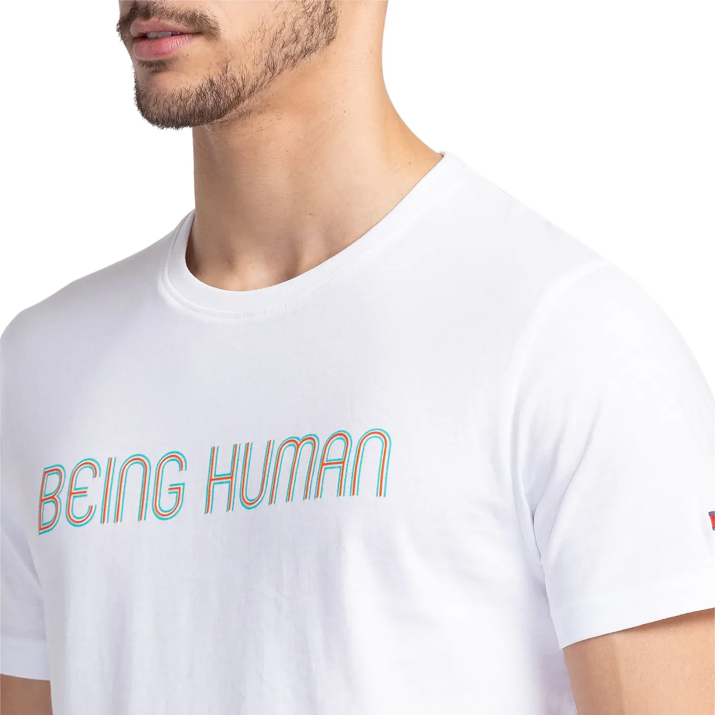 White Regular Fit Men's Short Sleeves T-Shirt by Being Human Clothing - Image 5