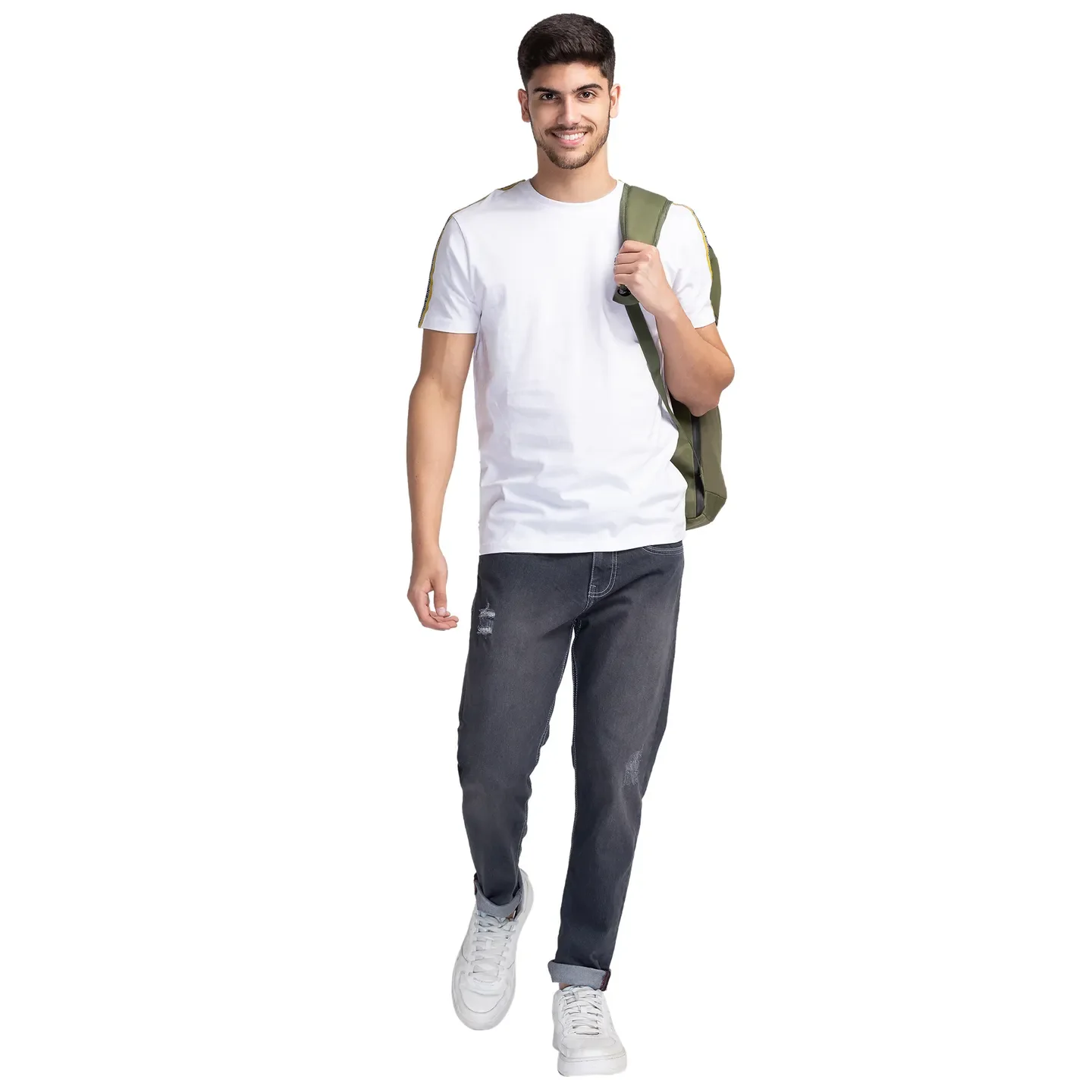 White Regular Fit Men's Short Sleeves T-Shirt by Being Human Clothing - Image 6