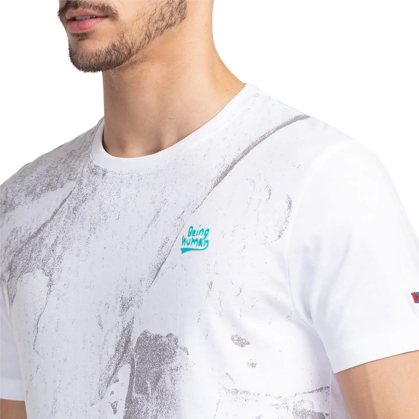 White Regular Fit Men's Short Sleeves T-Shirt by Being Human Clothing - Image 5