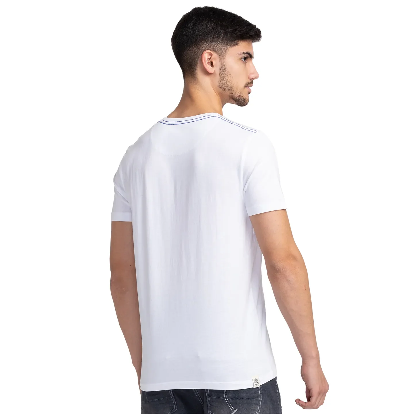 White Regular Fit Men's Short Sleeves T-Shirt by Being Human Clothing - Image 3