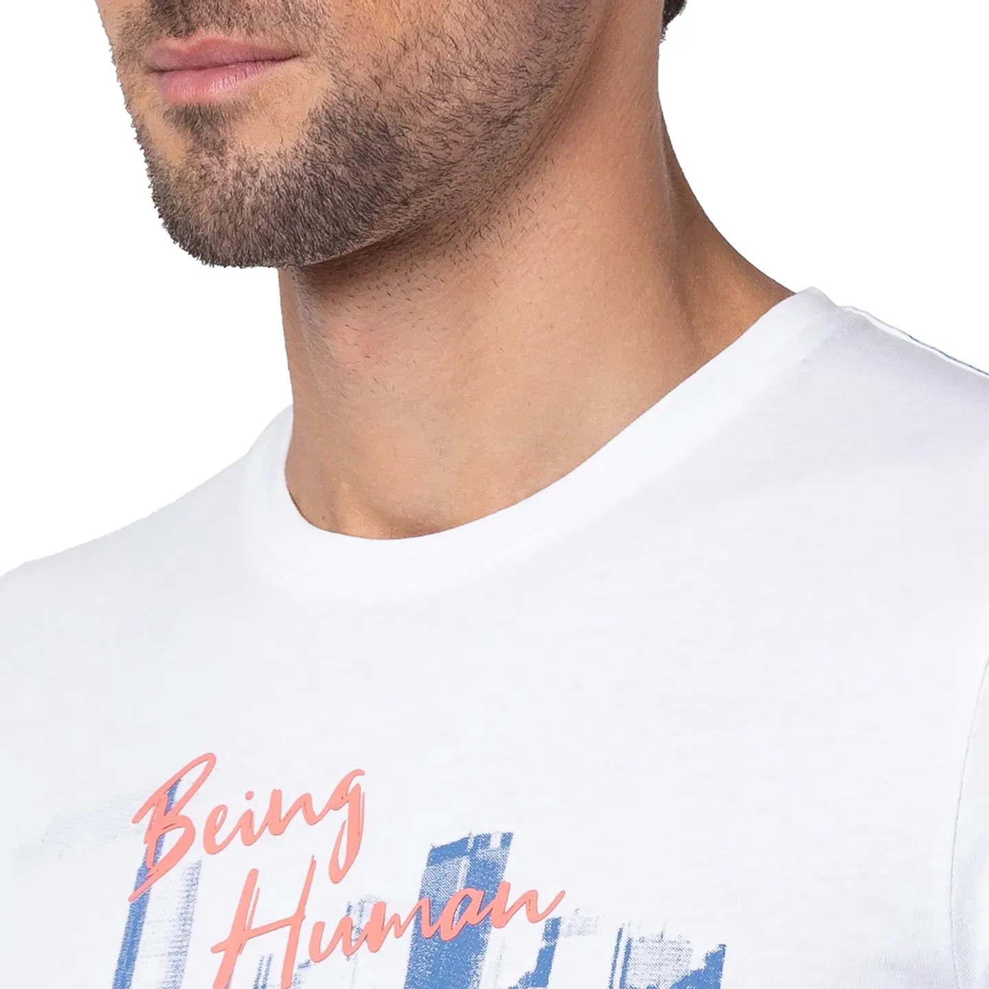 White Regular Fit Men's Short Sleeves T-Shirt by Being Human Clothing - Image 5