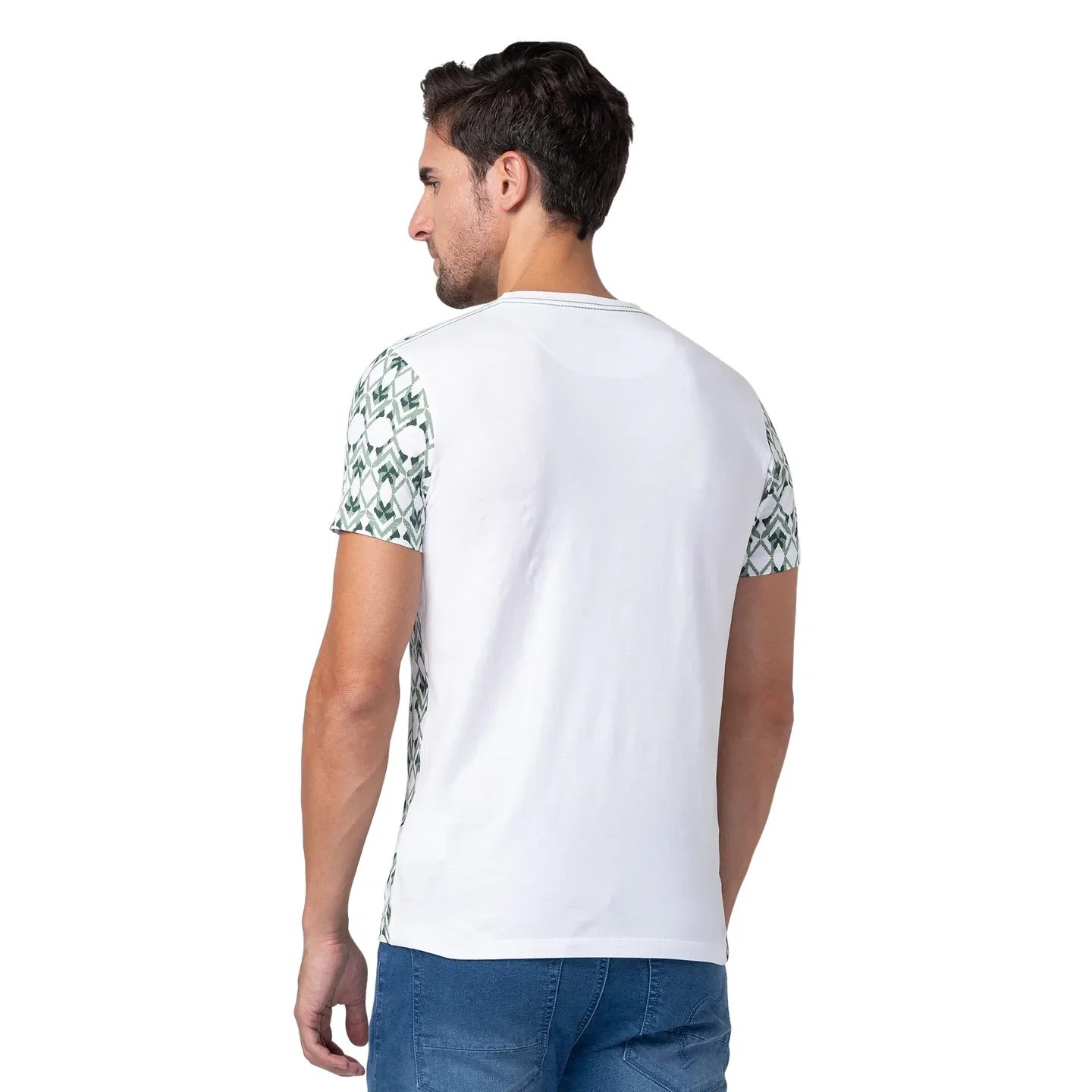 White Regular Fit Round Neck Men's T-Shirt by Being Human Clothing - Image 3