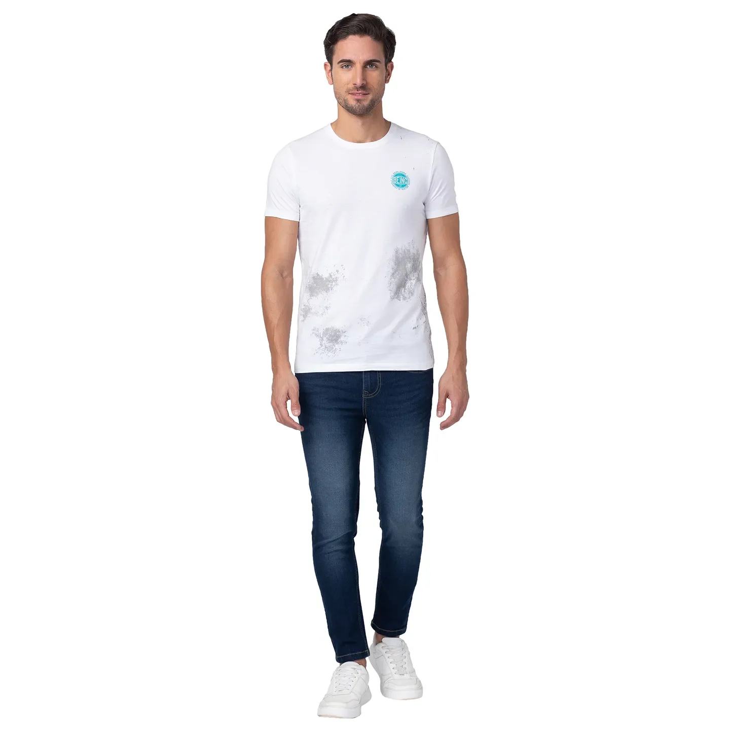 White Regular Fit Men's Short Sleeves T-Shirt by Being Human Clothing - Image 2
