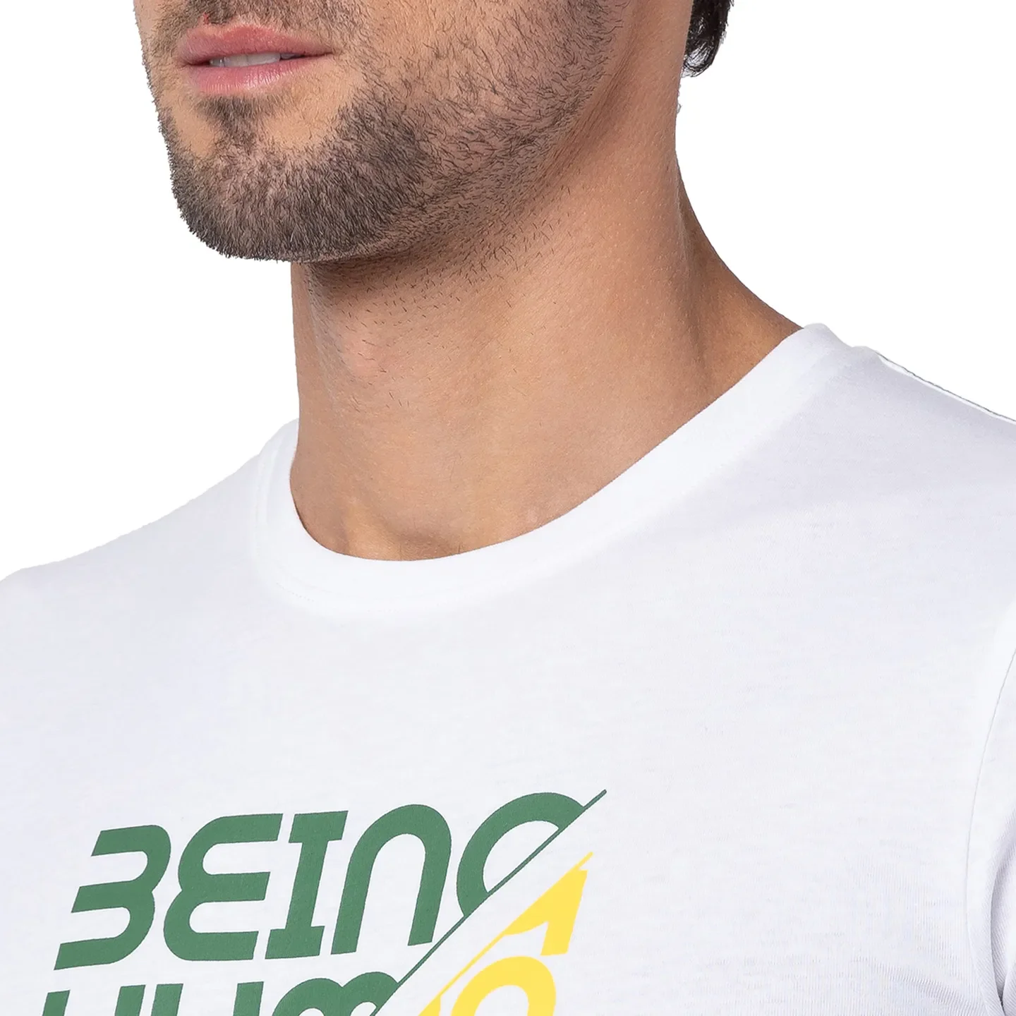 White Regular Fit Men's Short Sleeves T-Shirt by Being Human Clothing - Image 4