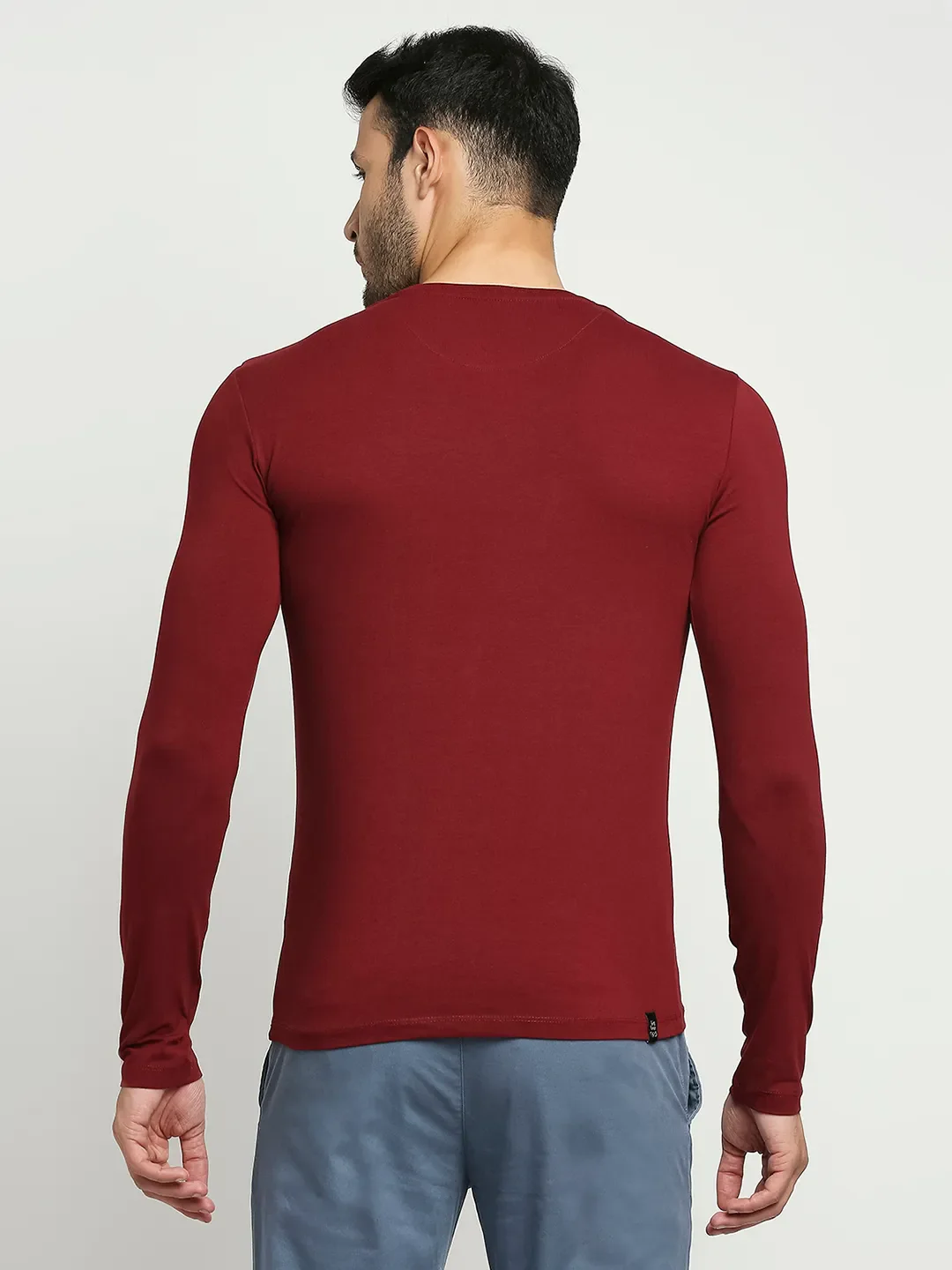 Red Regular Fit Men's Long Sleeves T-Shirt by Being Human Clothing - Image 4