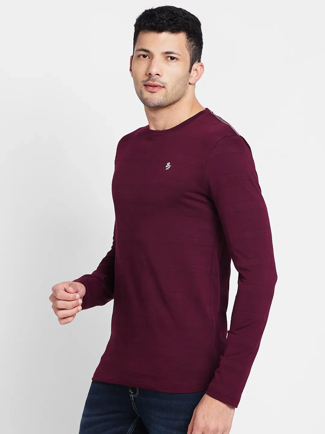 Wine Regular Fit Round Neck Men's T-Shirt by Being Human Clothing - Image 5