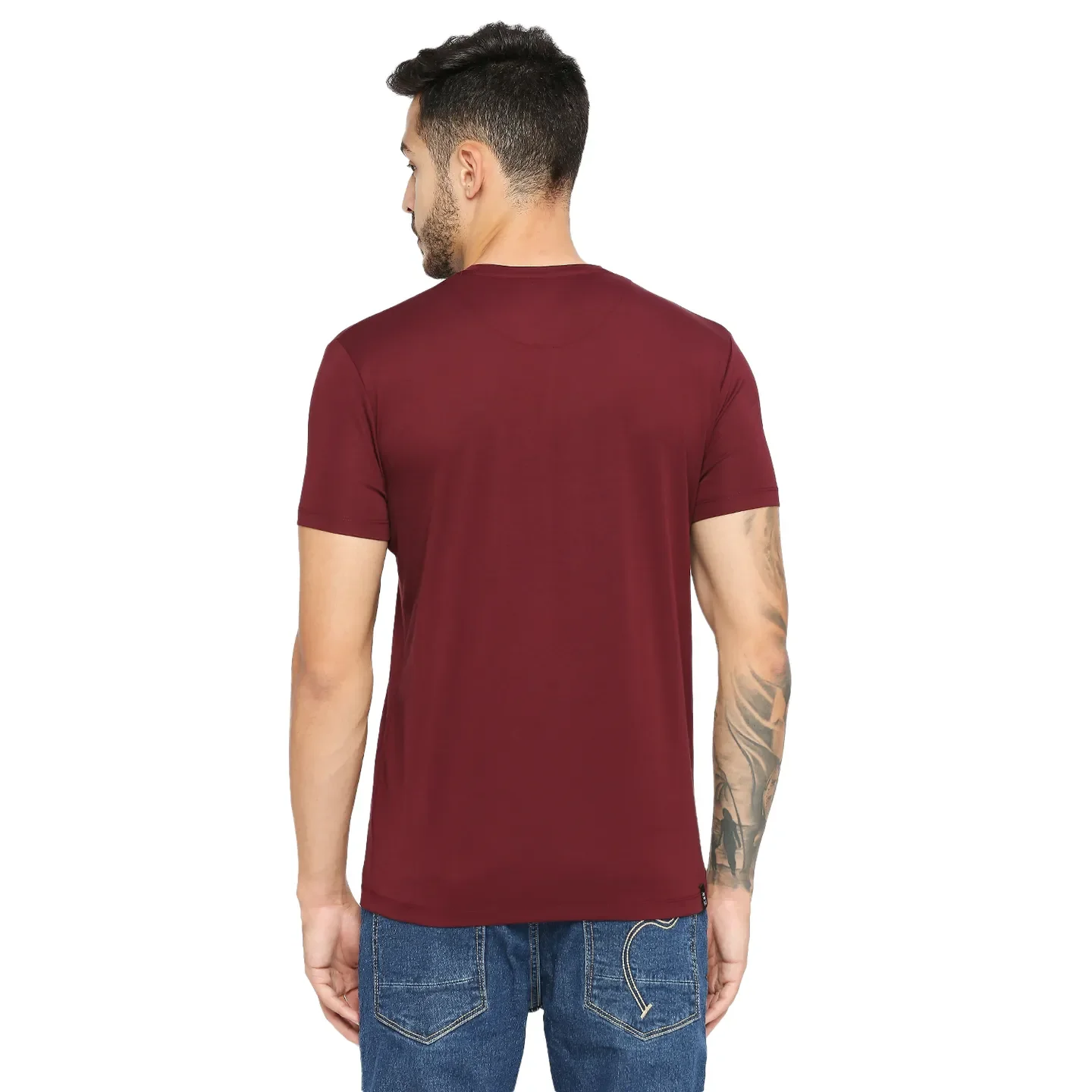 Red Regular Fit Men's Short Sleeves T-Shirt by Being Human Clothing - Image 4