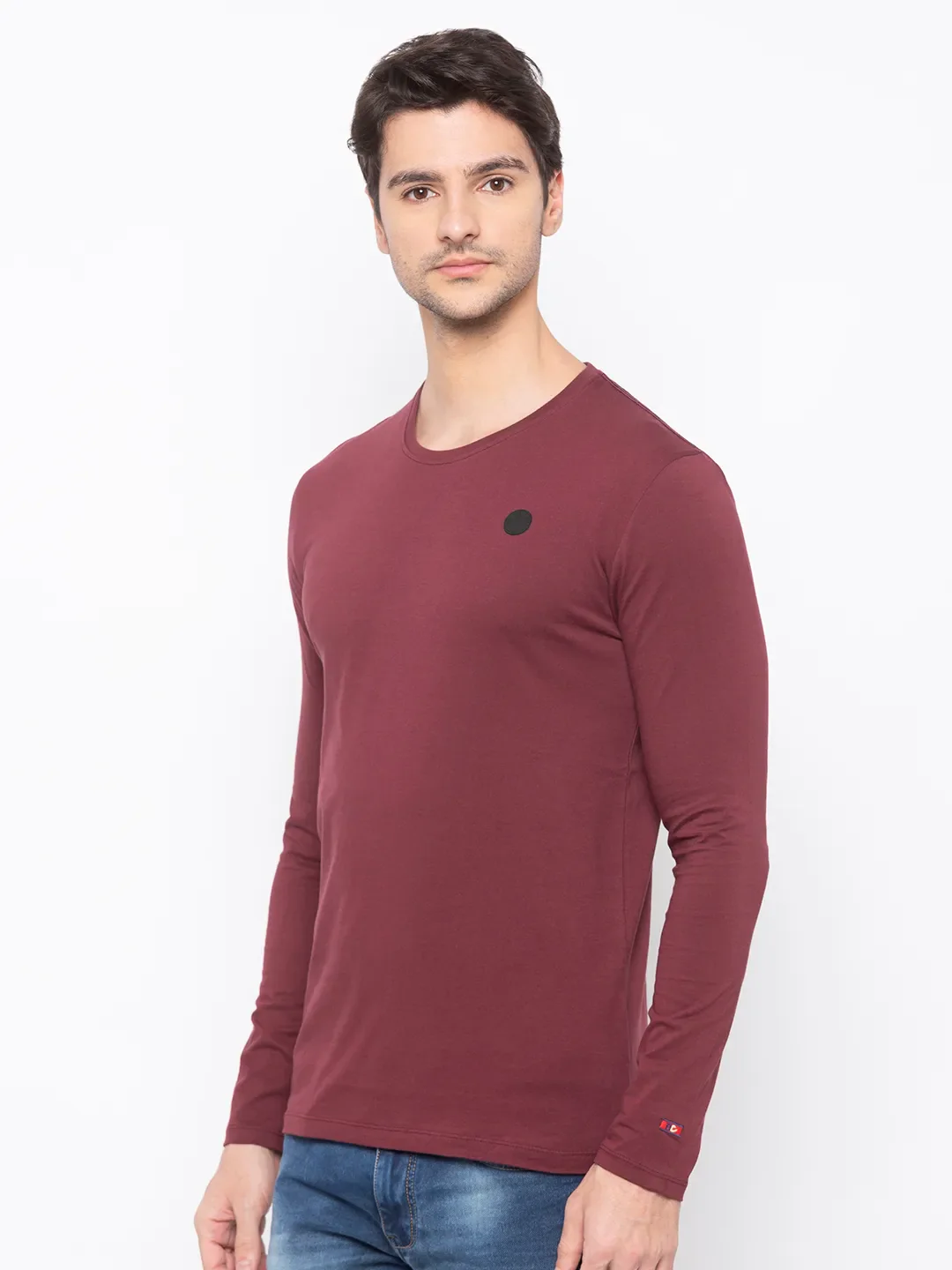 Red Regular Fit Men's Long Sleeves T-Shirt by Being Human Clothing - Image 2