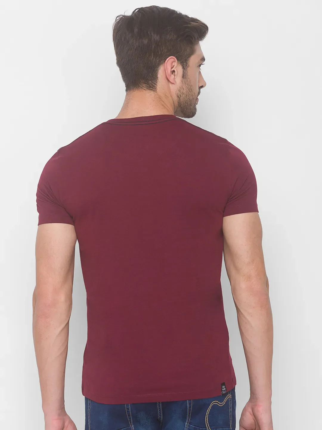 Red Regular Fit Men's Short Sleeves T-Shirt by Being Human Clothing - Image 3