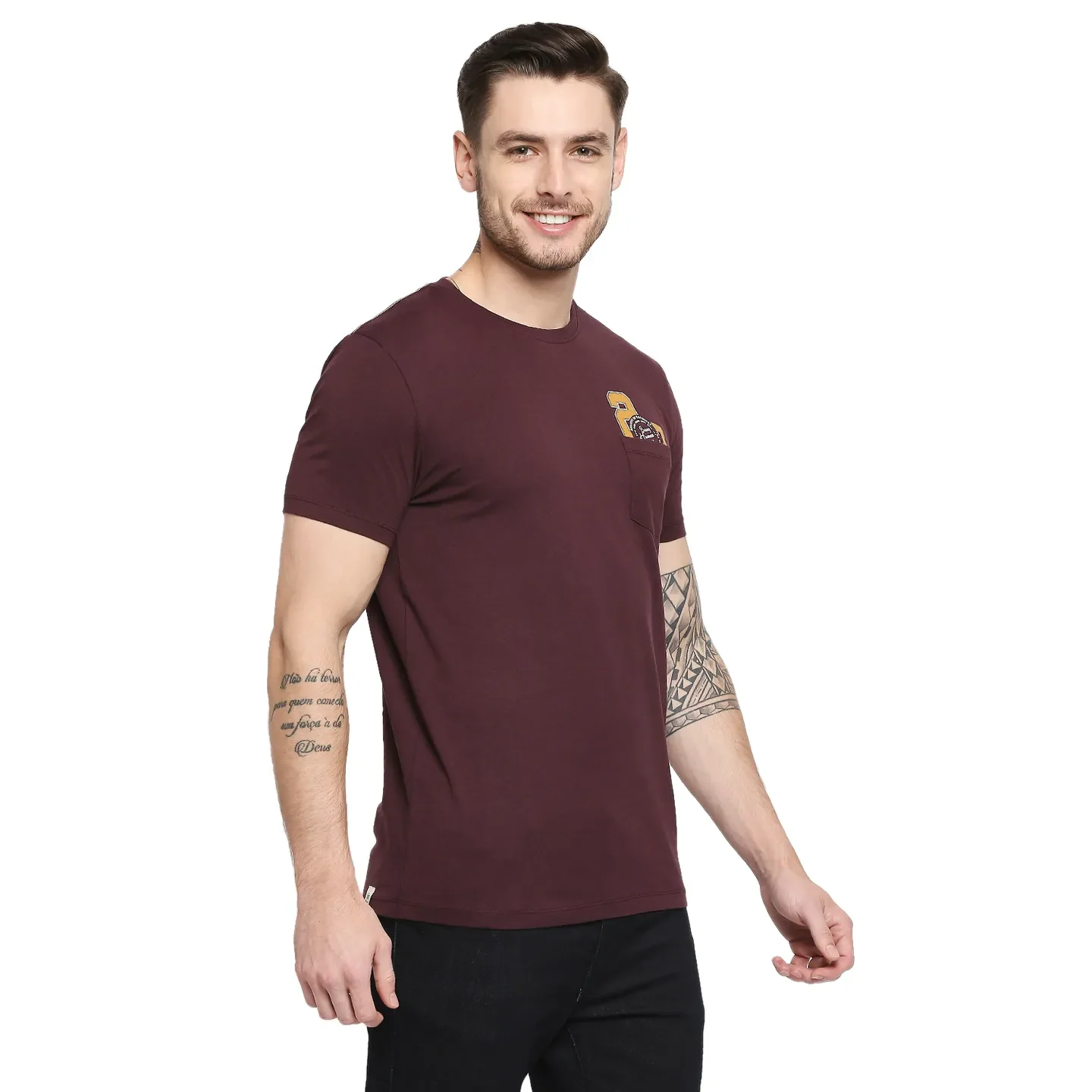 Red Regular Fit Men's Short Sleeves T-Shirt by Being Human Clothing - Image 5