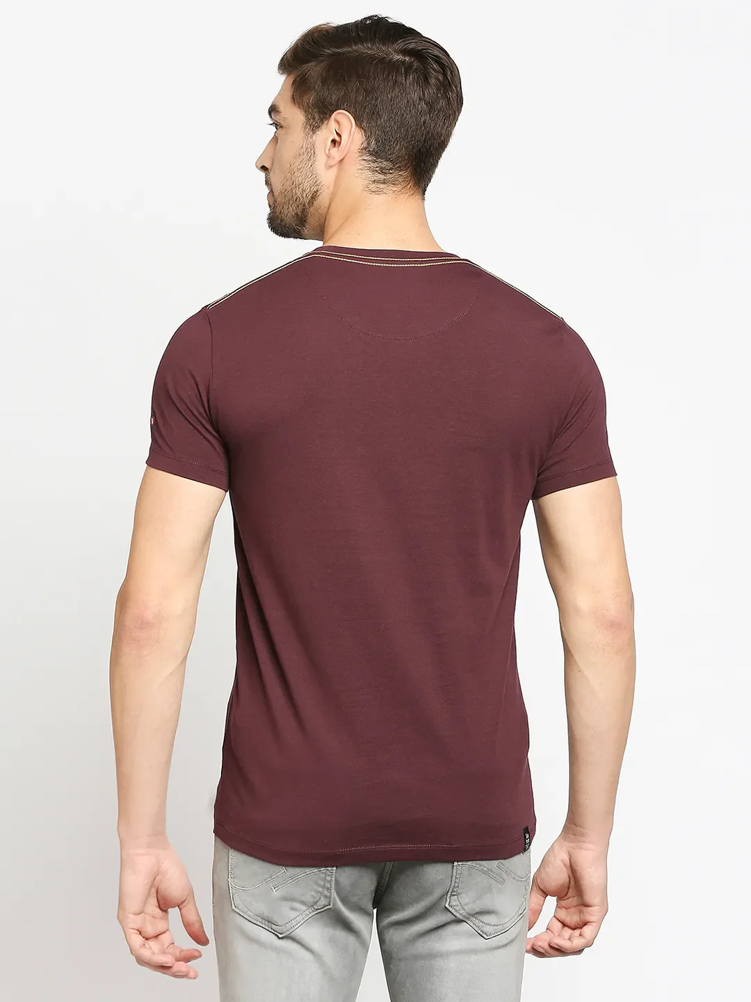 Red Regular Fit Men's Short Sleeves T-Shirt by Being Human Clothing - Image 3