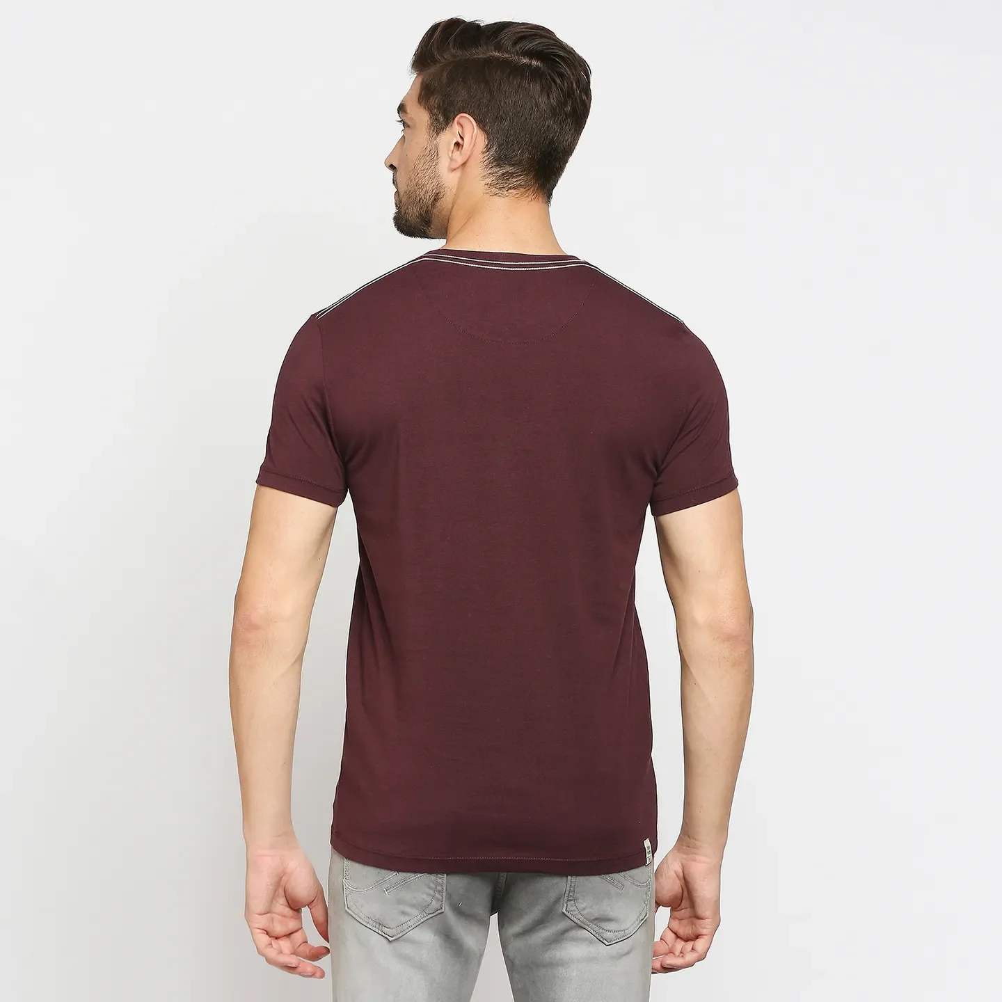 Red Regular Fit Men's Short Sleeves T-Shirt by Being Human Clothing - Image 4