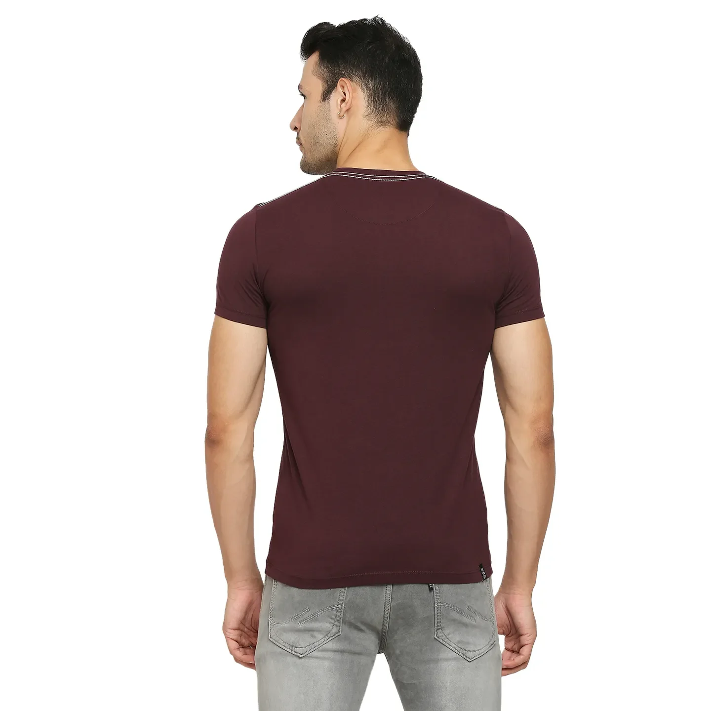 Red Regular Fit Men's Short Sleeves T-Shirt by Being Human Clothing - Image 4
