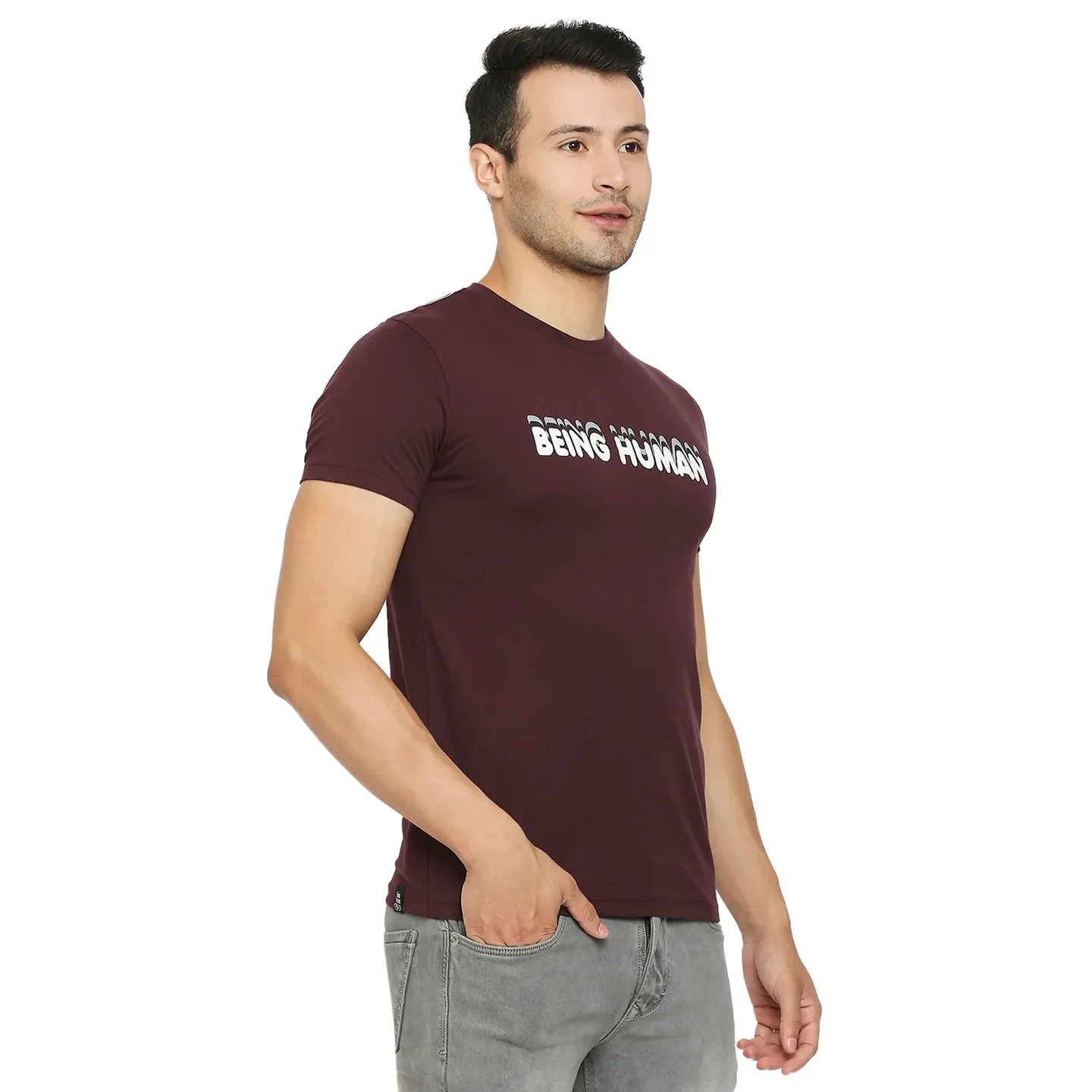 Red Regular Fit Men's Short Sleeves T-Shirt by Being Human Clothing - Image 5