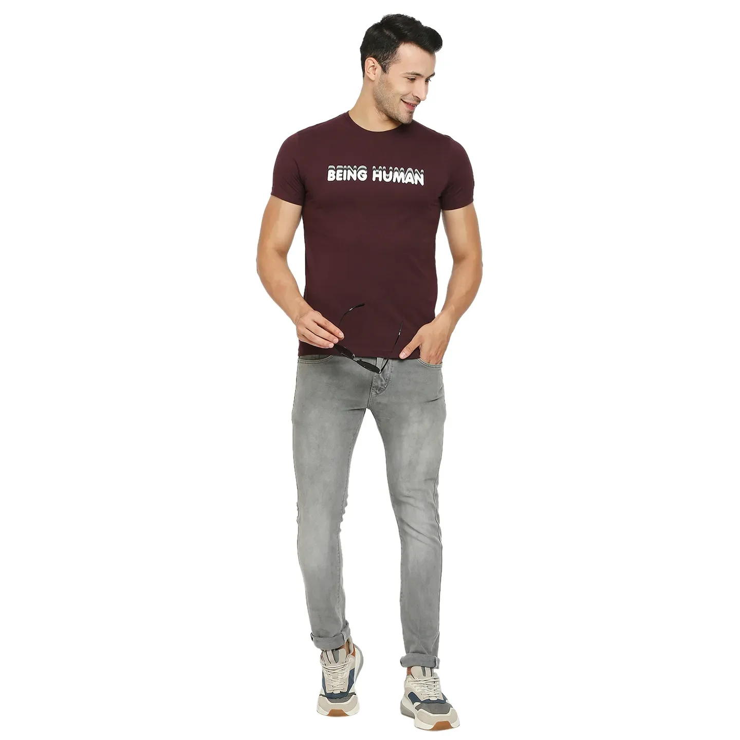Red Regular Fit Men's Short Sleeves T-Shirt by Being Human Clothing - Image 6