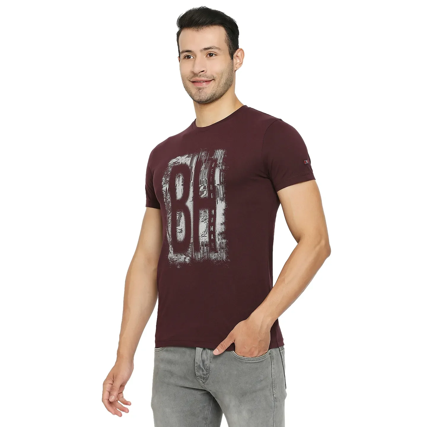 Red Regular Fit Men's Short Sleeves T-Shirt by Being Human Clothing - Image 3