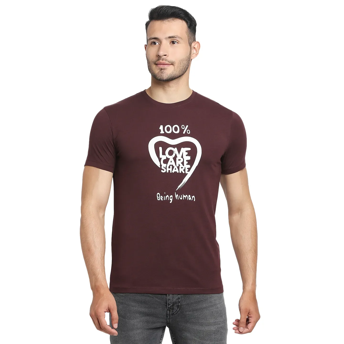 Red Regular Fit Men's Short Sleeves T-Shirt by Being Human Clothing - Image 6