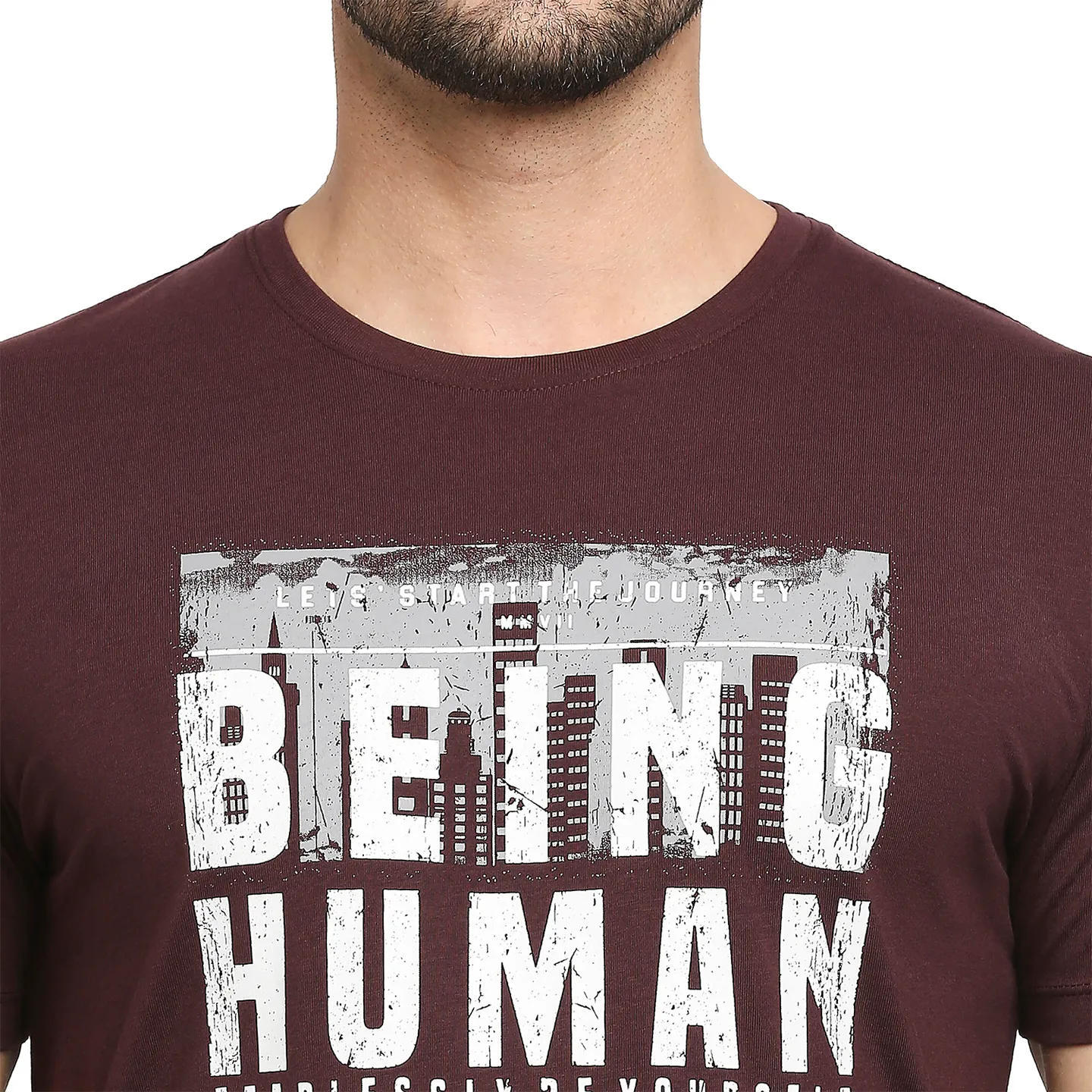 Red Regular Fit Men's Short Sleeves T-Shirt by Being Human Clothing - Image 5