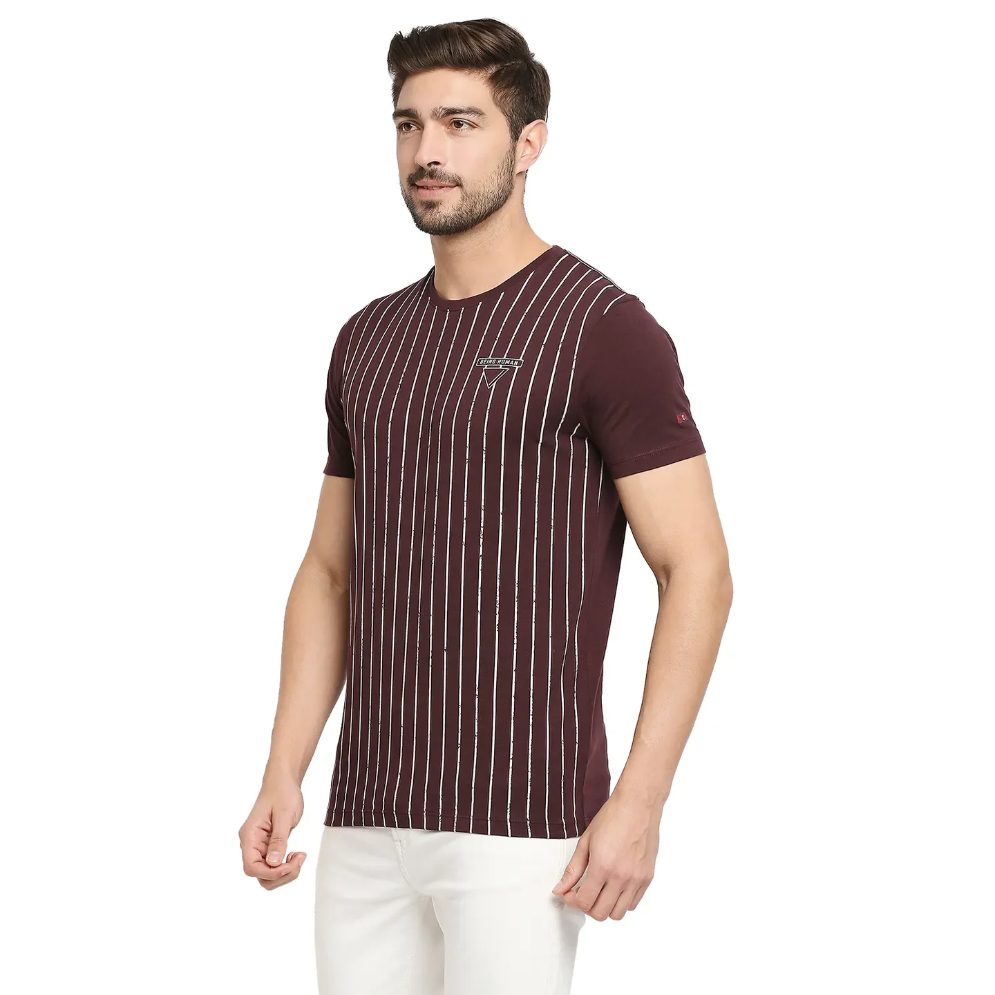 Red Regular Fit Men's Short Sleeves T-Shirt by Being Human Clothing - Image 2