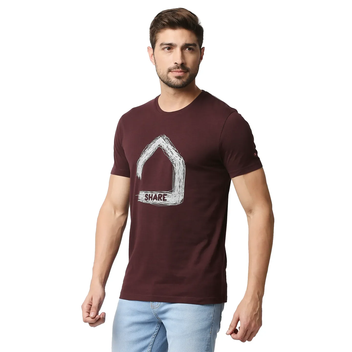 Red Regular Fit Men's Short Sleeves T-Shirt by Being Human Clothing - Image 2
