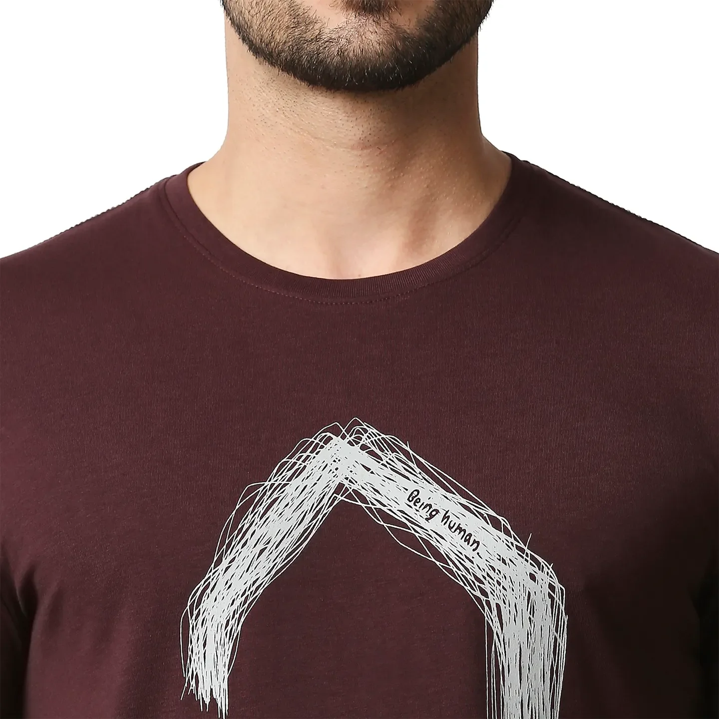 Red Regular Fit Men's Short Sleeves T-Shirt by Being Human Clothing - Image 5