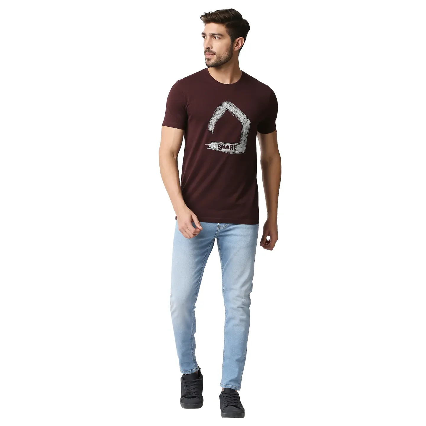 Red Regular Fit Men's Short Sleeves T-Shirt by Being Human Clothing - Image 6