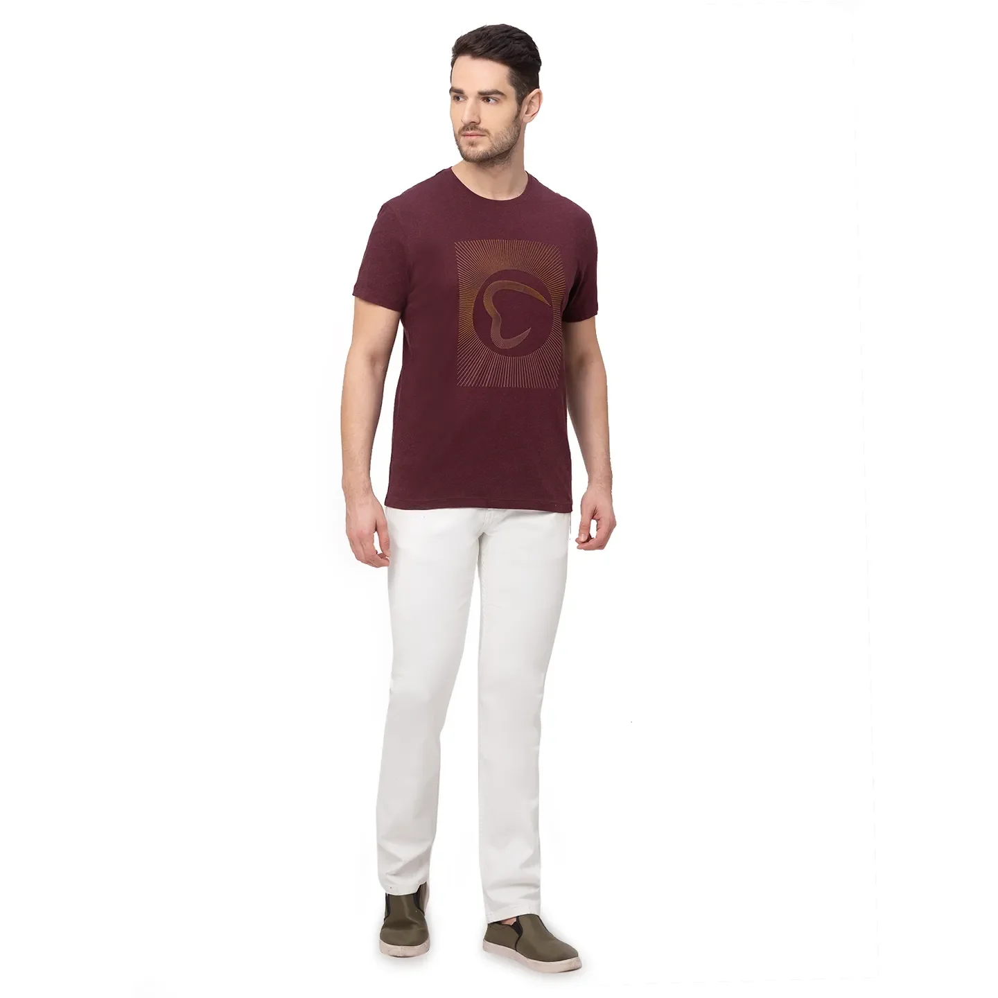 Red Regular Fit Men's Short Sleeves T-Shirt by Being Human Clothing - Image 4