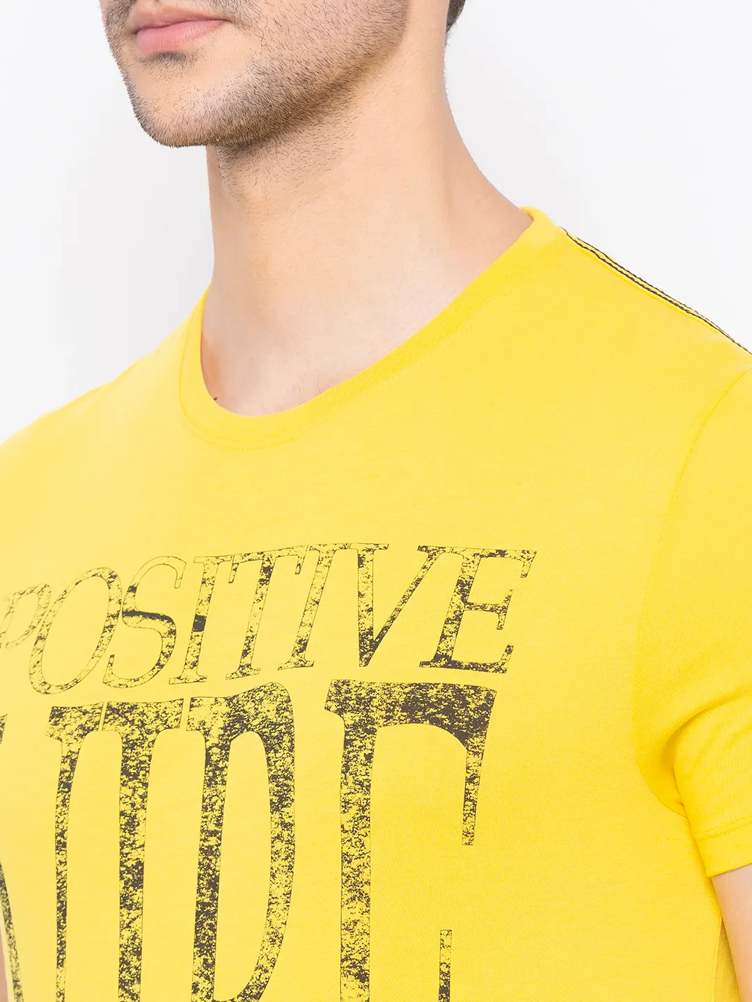 Yellow Regular Fit Men's Short Sleeves T-Shirt by Being Human Clothing - Image 4