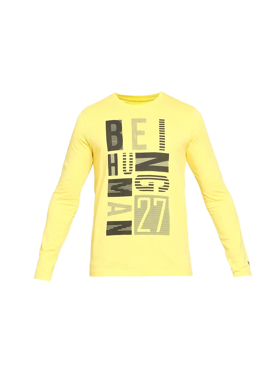 Yellow Regular Fit Men's Long Sleeves T-Shirt by Being Human Clothing - Image 7