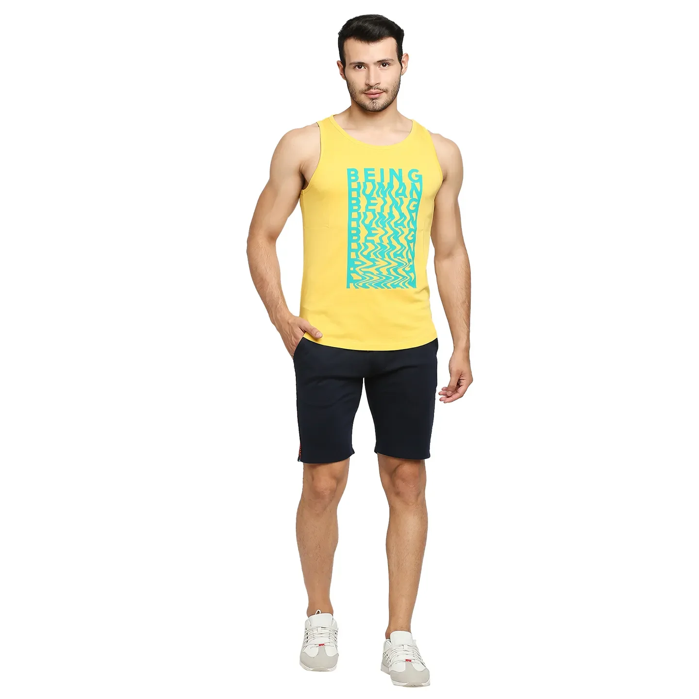 Yellow Regular Fit Round Neck Men's T-Shirt by Being Human Clothing - Image 6