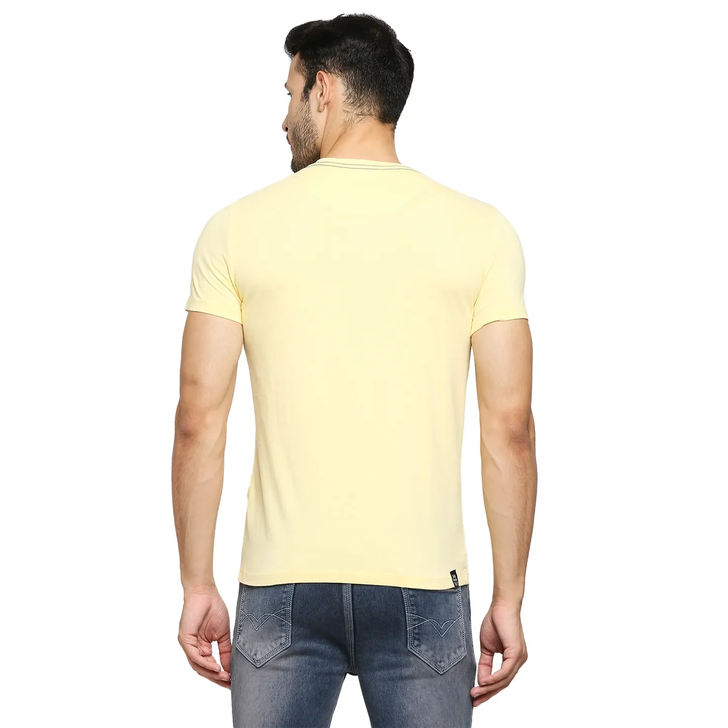 Yellow Regular Fit Men's Short Sleeves T-Shirt by Being Human Clothing - Image 4