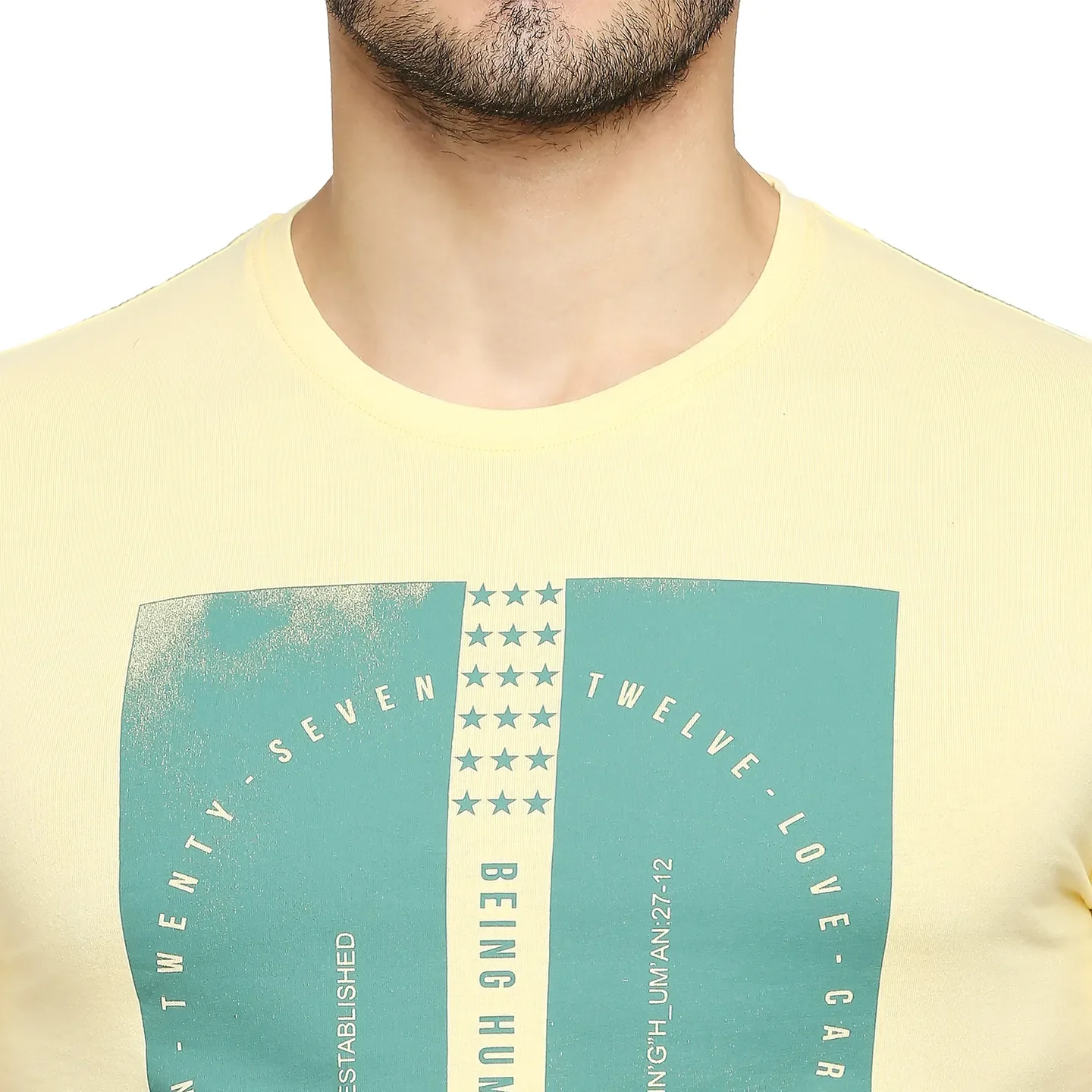 Yellow Regular Fit Men's Short Sleeves T-Shirt by Being Human Clothing - Image 5