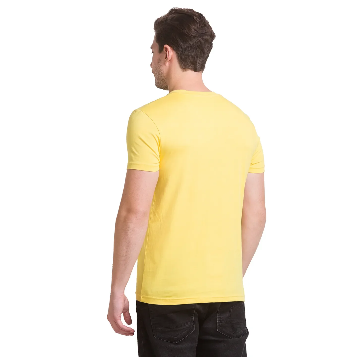 Yellow Regular Fit Men's Short Sleeves T-Shirt by Being Human Clothing - Image 3