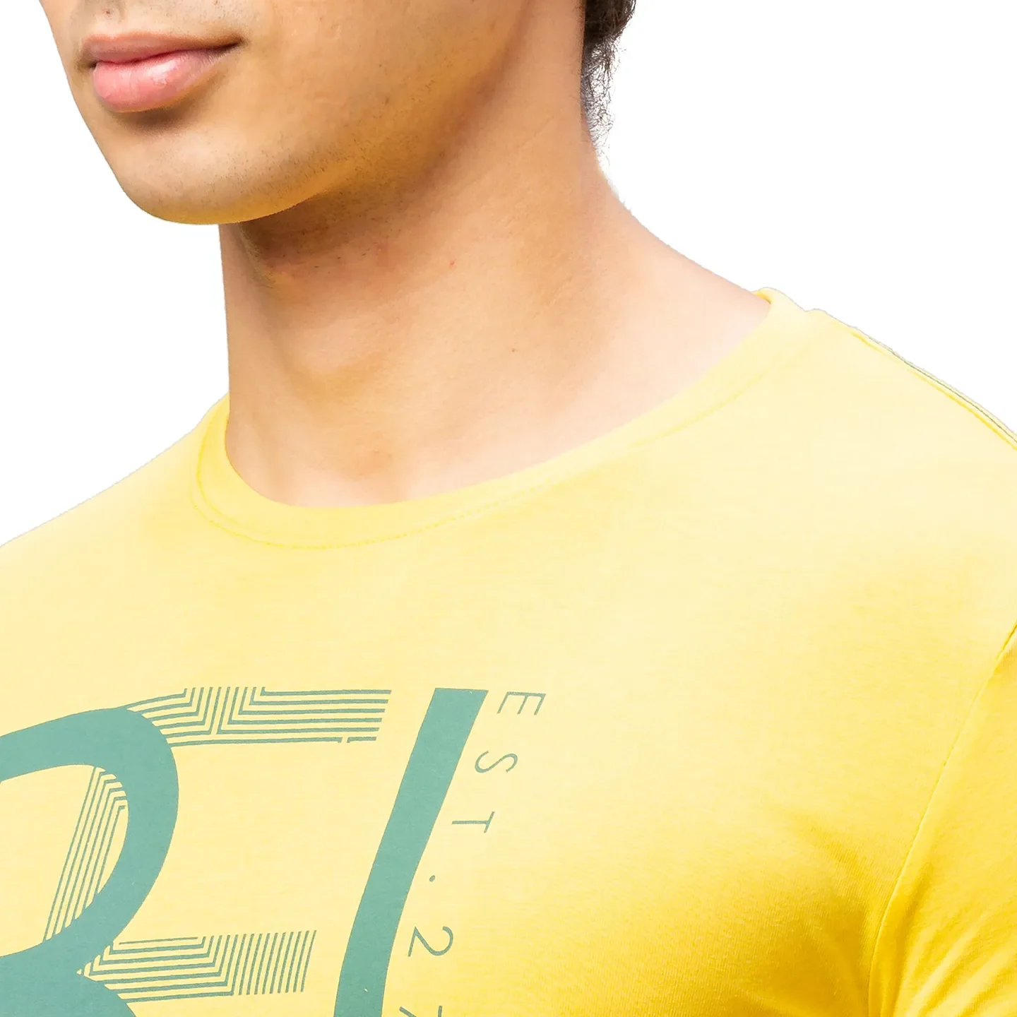 Yellow Regular Fit Men's Short Sleeves T-Shirt by Being Human Clothing - Image 4