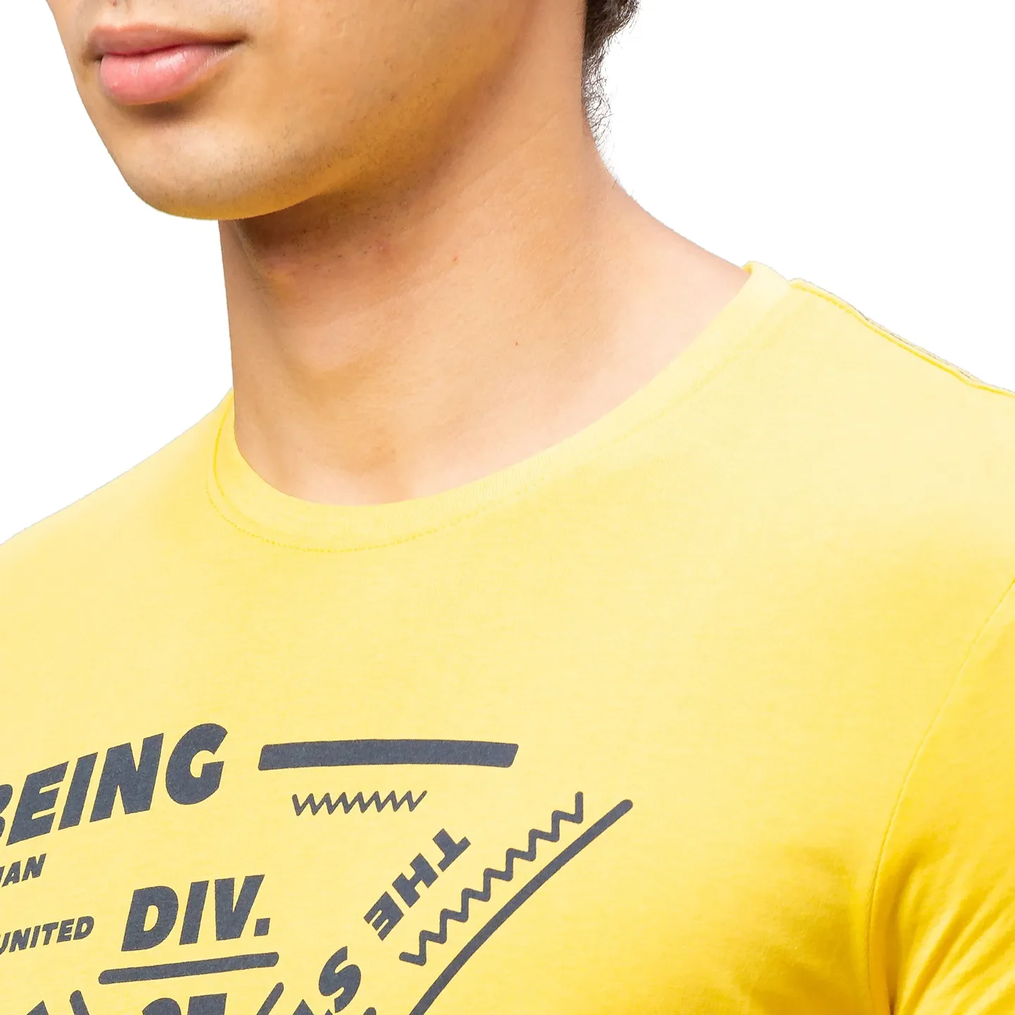 Yellow Regular Fit Men's Short Sleeves T-Shirt by Being Human Clothing - Image 5