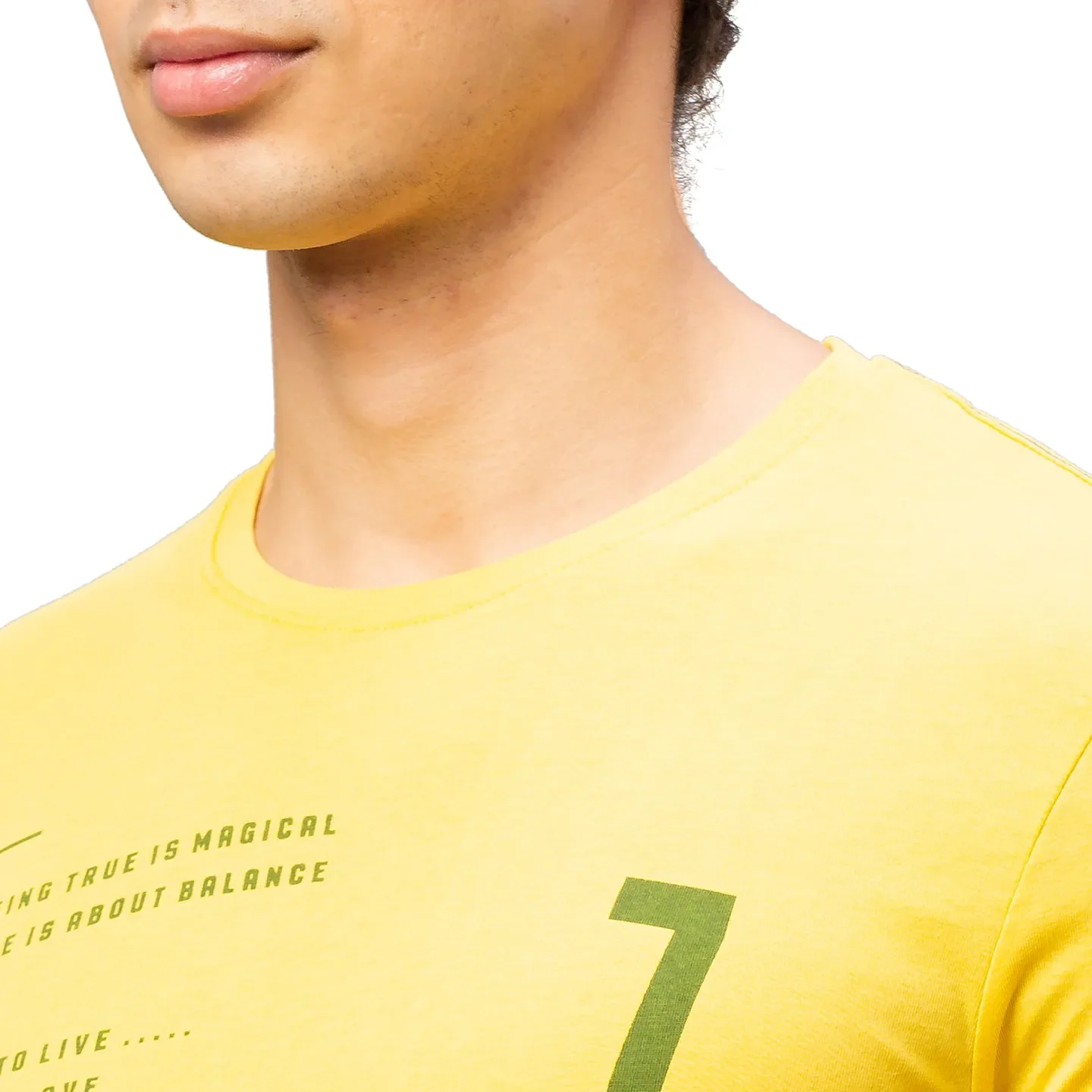 Yellow Regular Fit Men's Short Sleeves T-Shirt by Being Human Clothing - Image 4