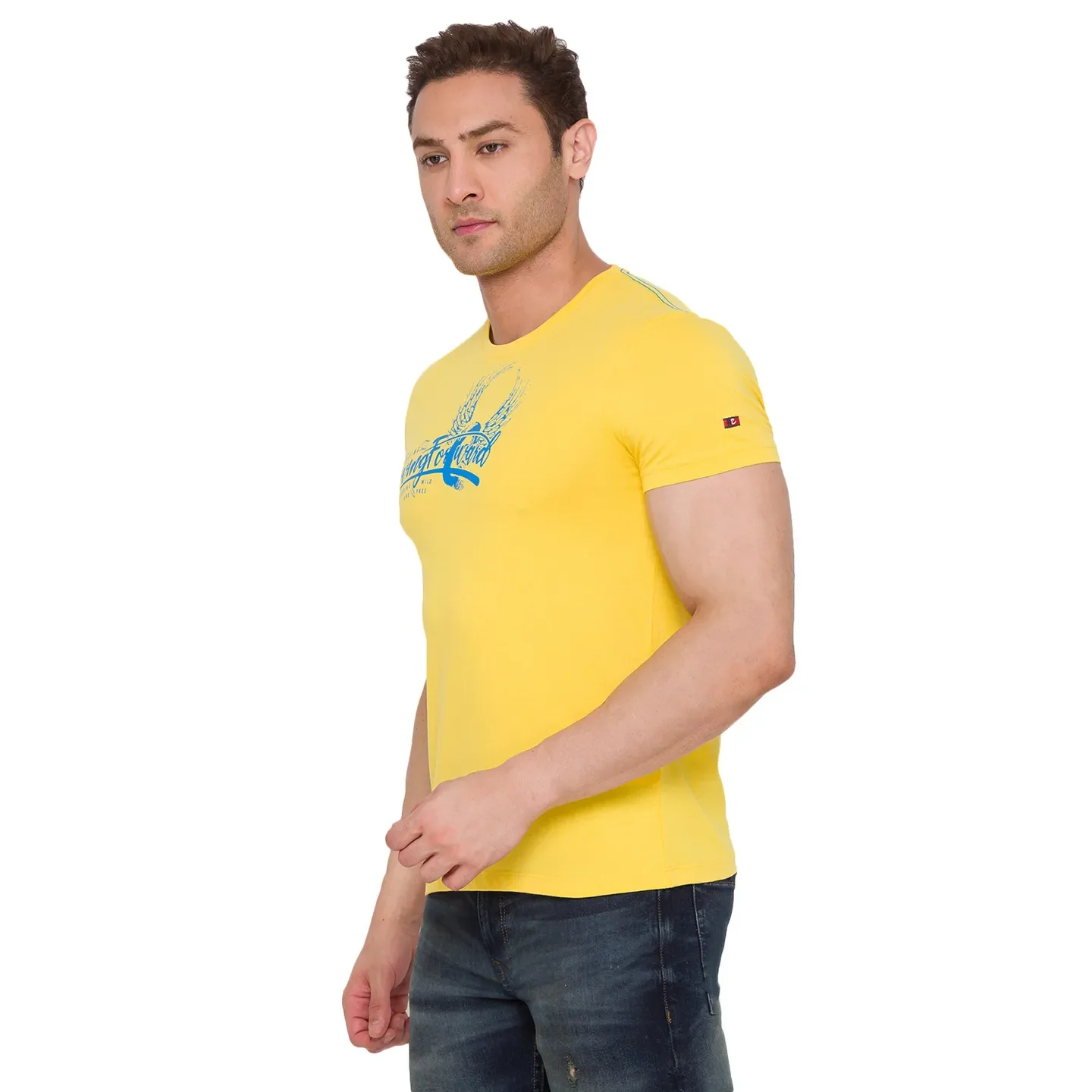Yellow Regular Fit Men's Short Sleeves T-Shirt by Being Human Clothing - Image 2