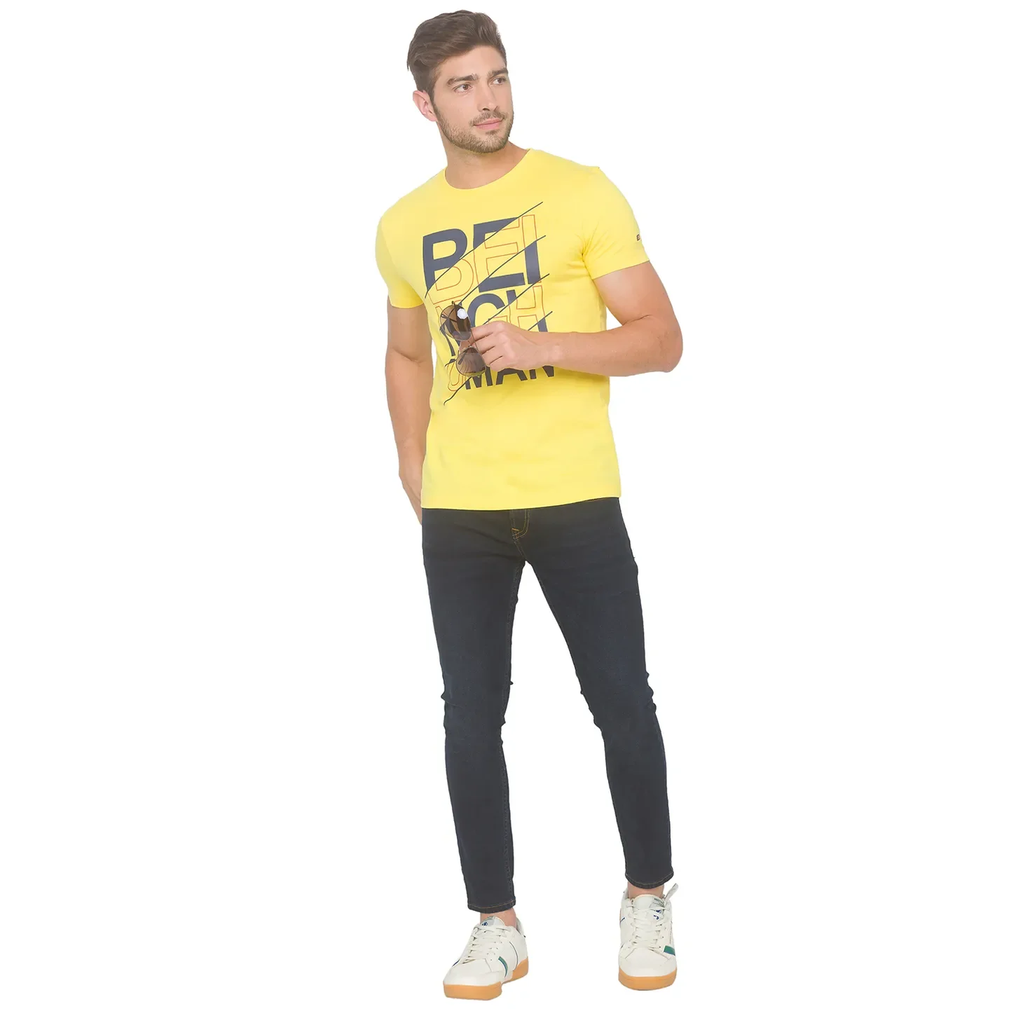 Yellow Regular Fit Men's Short Sleeves T-Shirt by Being Human Clothing - Image 5