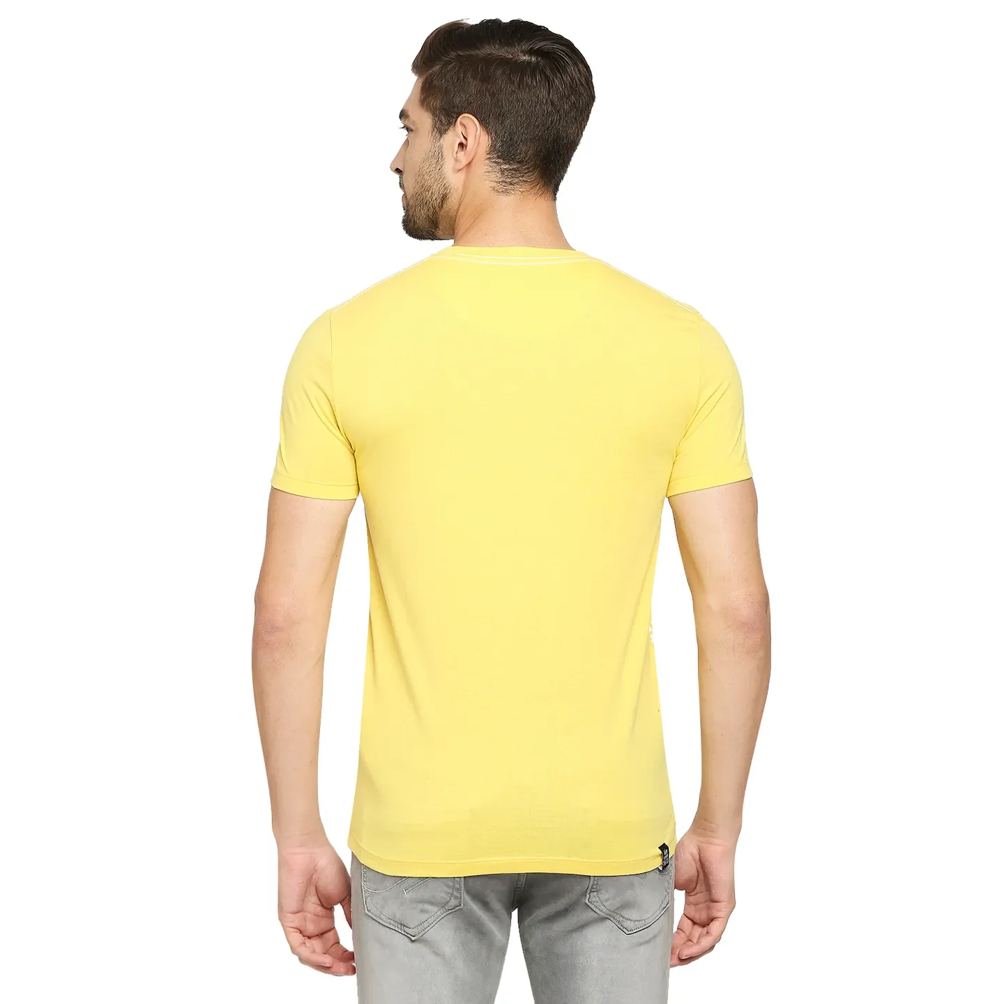Yellow Regular Fit Men's Short Sleeves T-Shirt by Being Human Clothing - Image 4