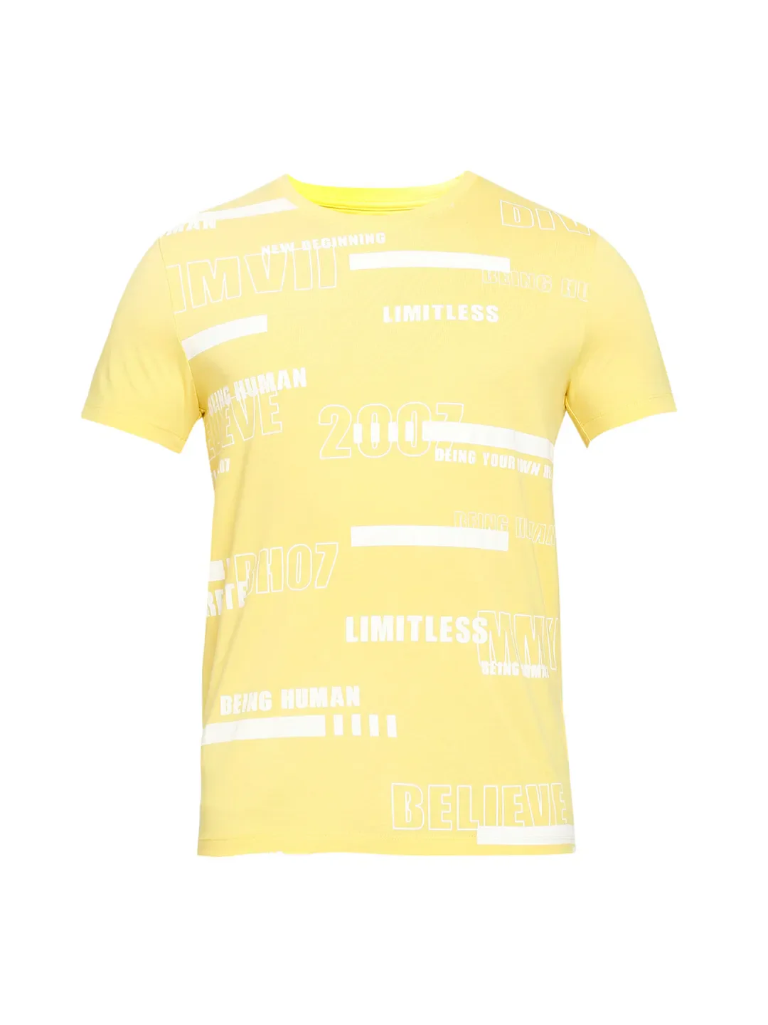 Yellow Regular Fit Men's Short Sleeves T-Shirt by Being Human Clothing - Image 7