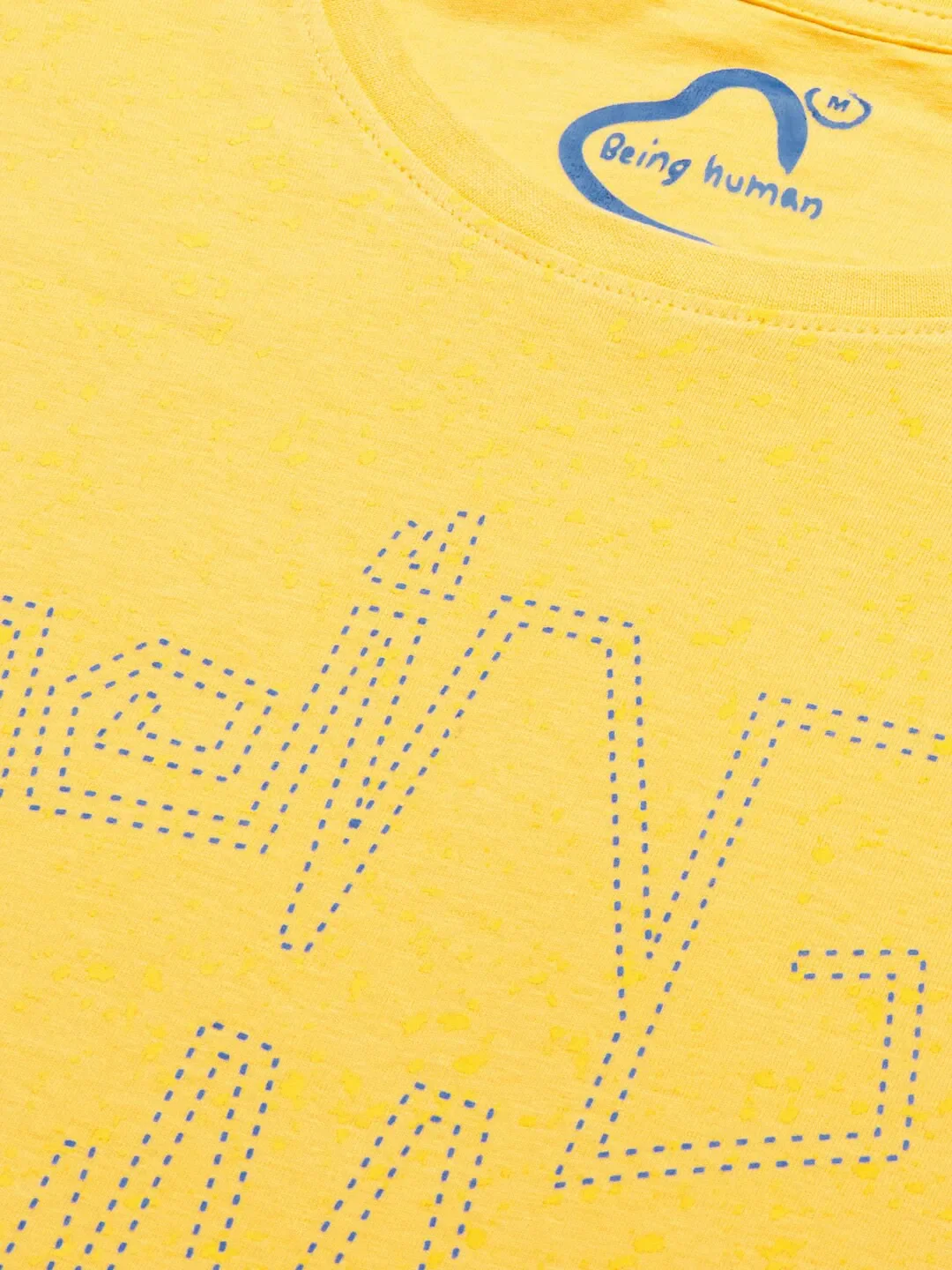 Yellow Regular Fit Men's Short Sleeves T-Shirt by Being Human Clothing - Image 4