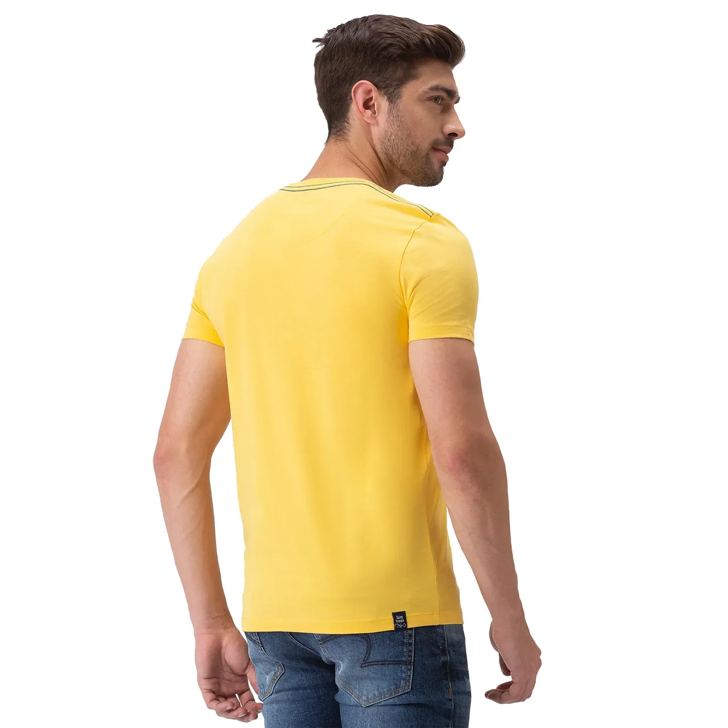 Yellow Regular Fit Men's Short Sleeves T-Shirt by Being Human Clothing - Image 3